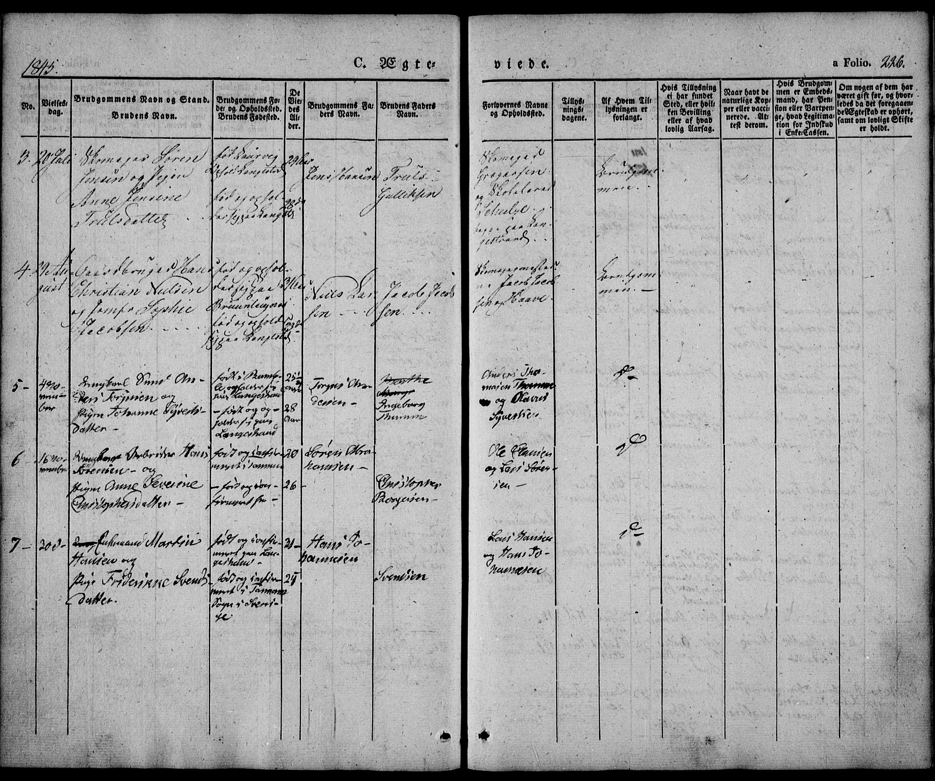 Larvik kirkebøker, AV/SAKO-A-352/F/Fb/L0003: Parish register (official) no. II 3, 1842-1856, p. 226