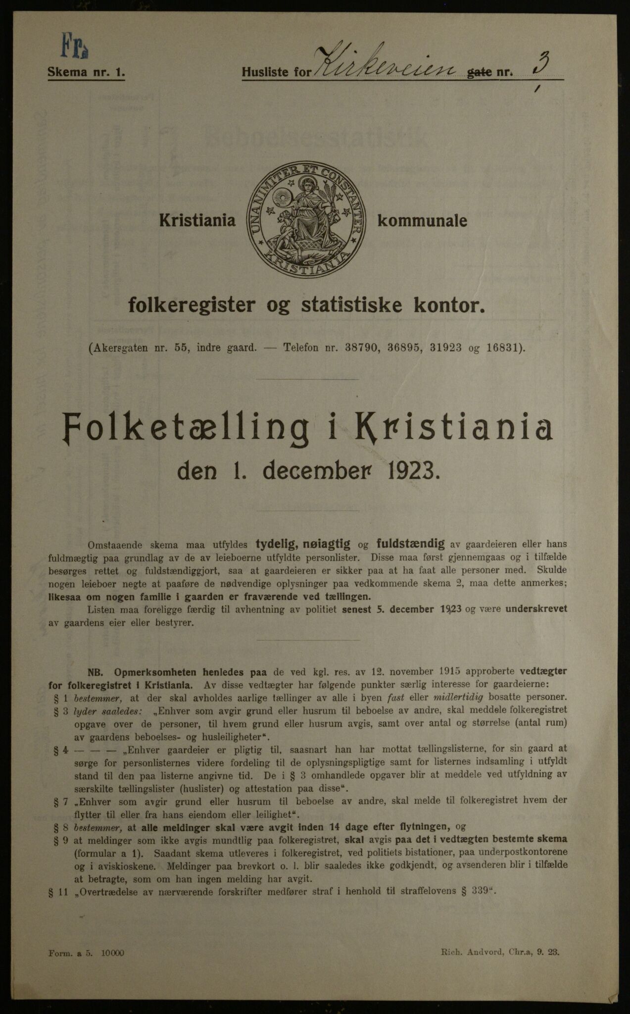 OBA, Municipal Census 1923 for Kristiania, 1923, p. 56608