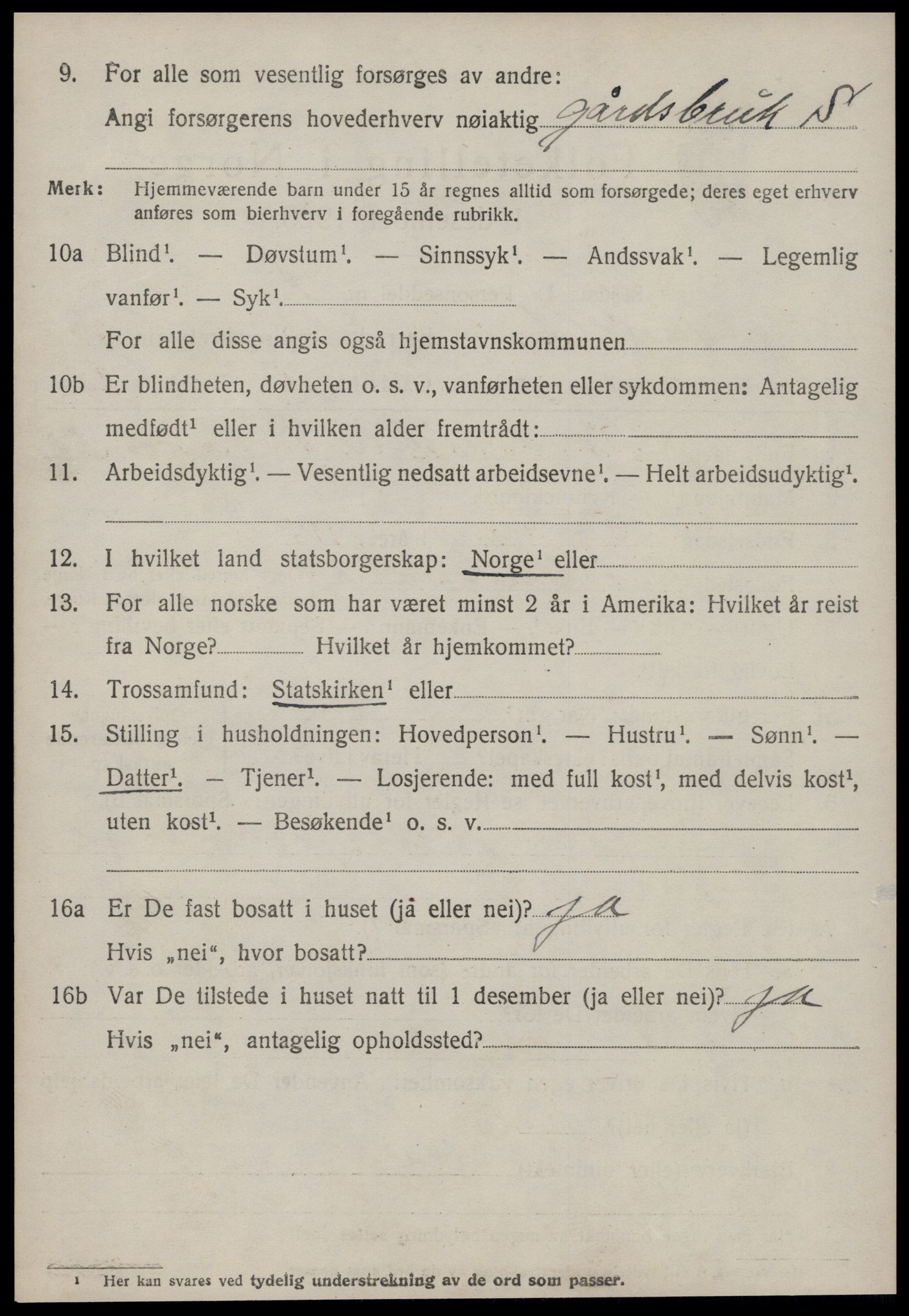 SAT, 1920 census for Nesset, 1920, p. 985