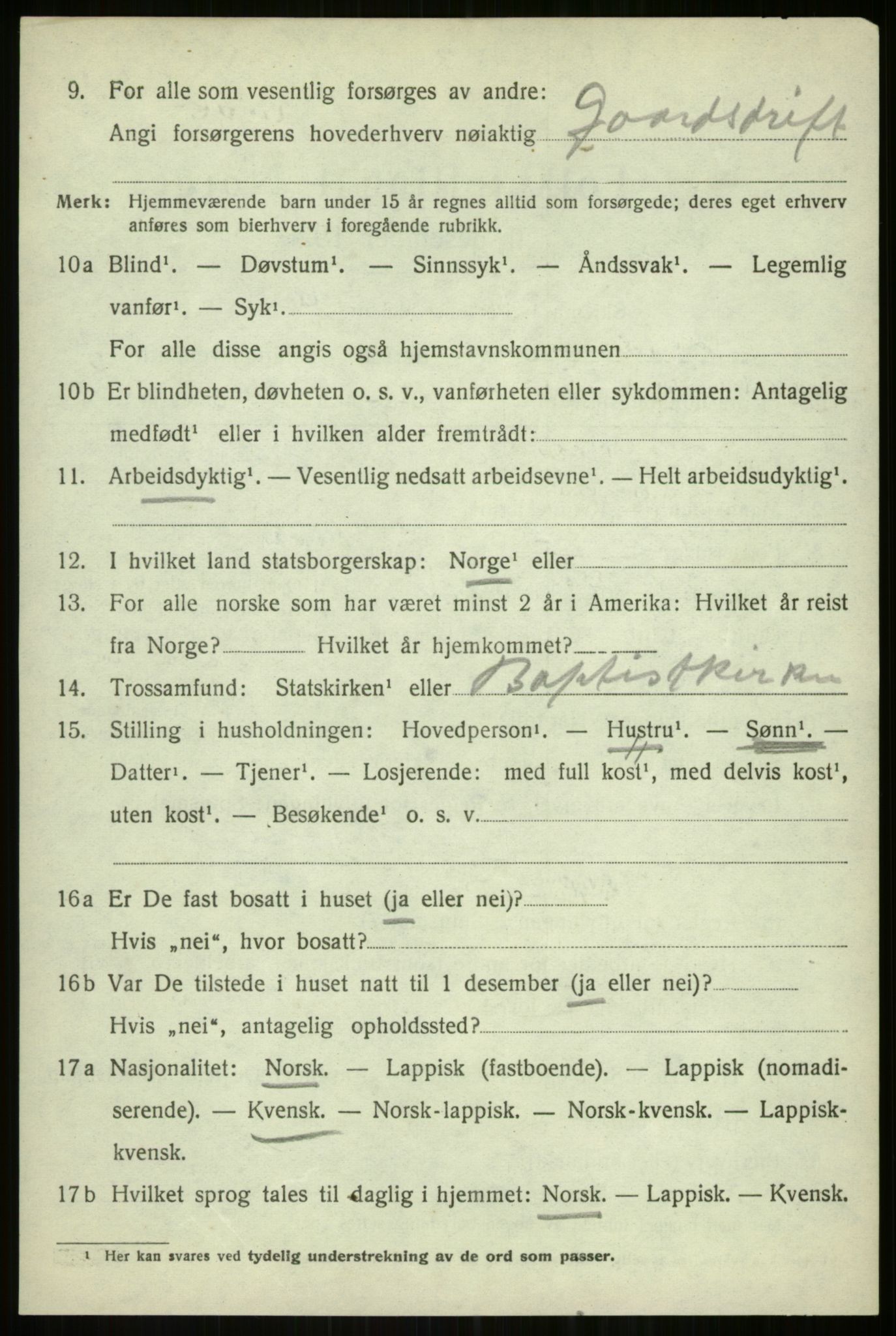 SATØ, 1920 census for Balsfjord, 1920, p. 7216