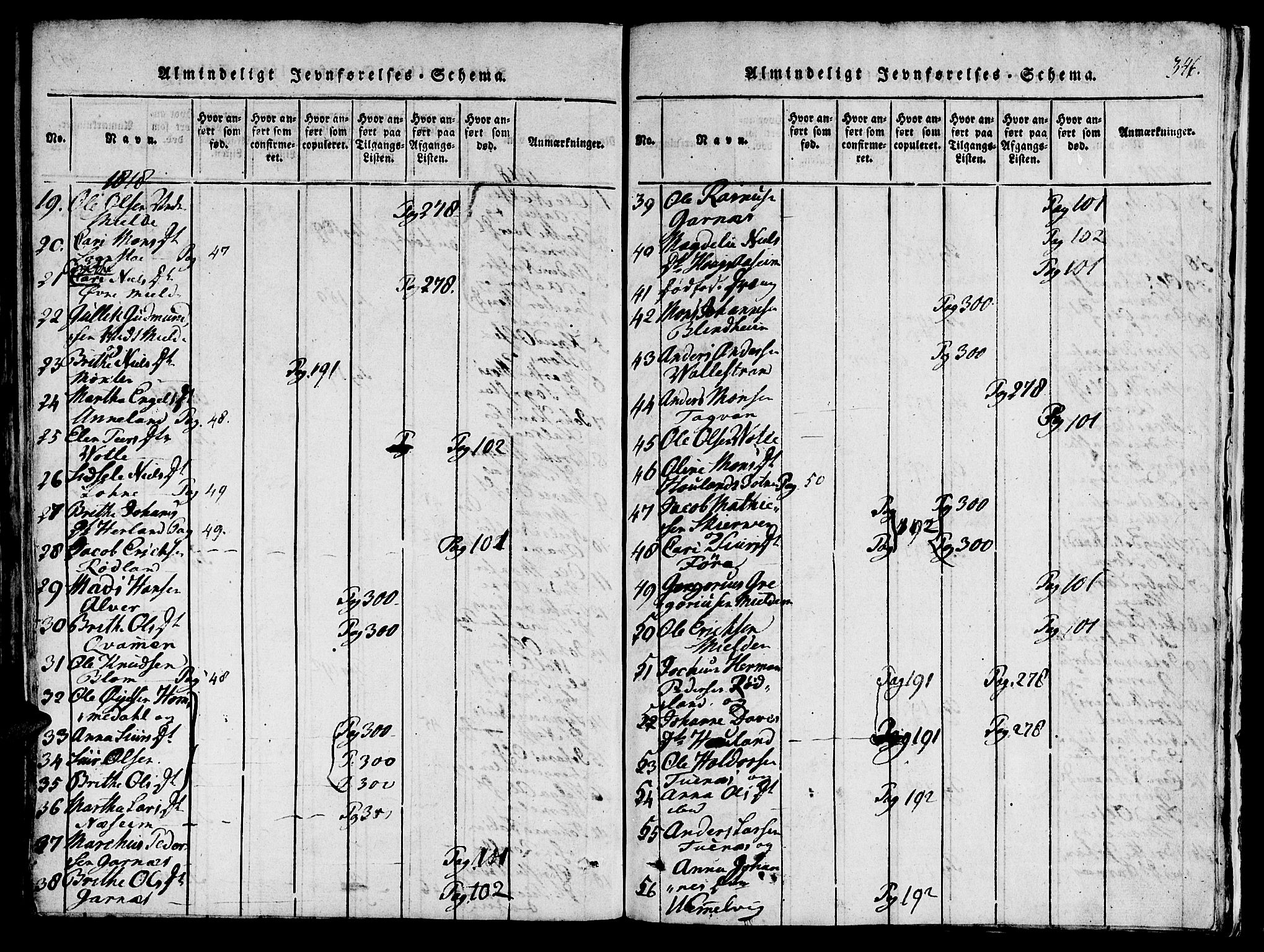 Haus sokneprestembete, SAB/A-75601/H/Haa: Parish register (official) no. A 12, 1816-1821, p. 346