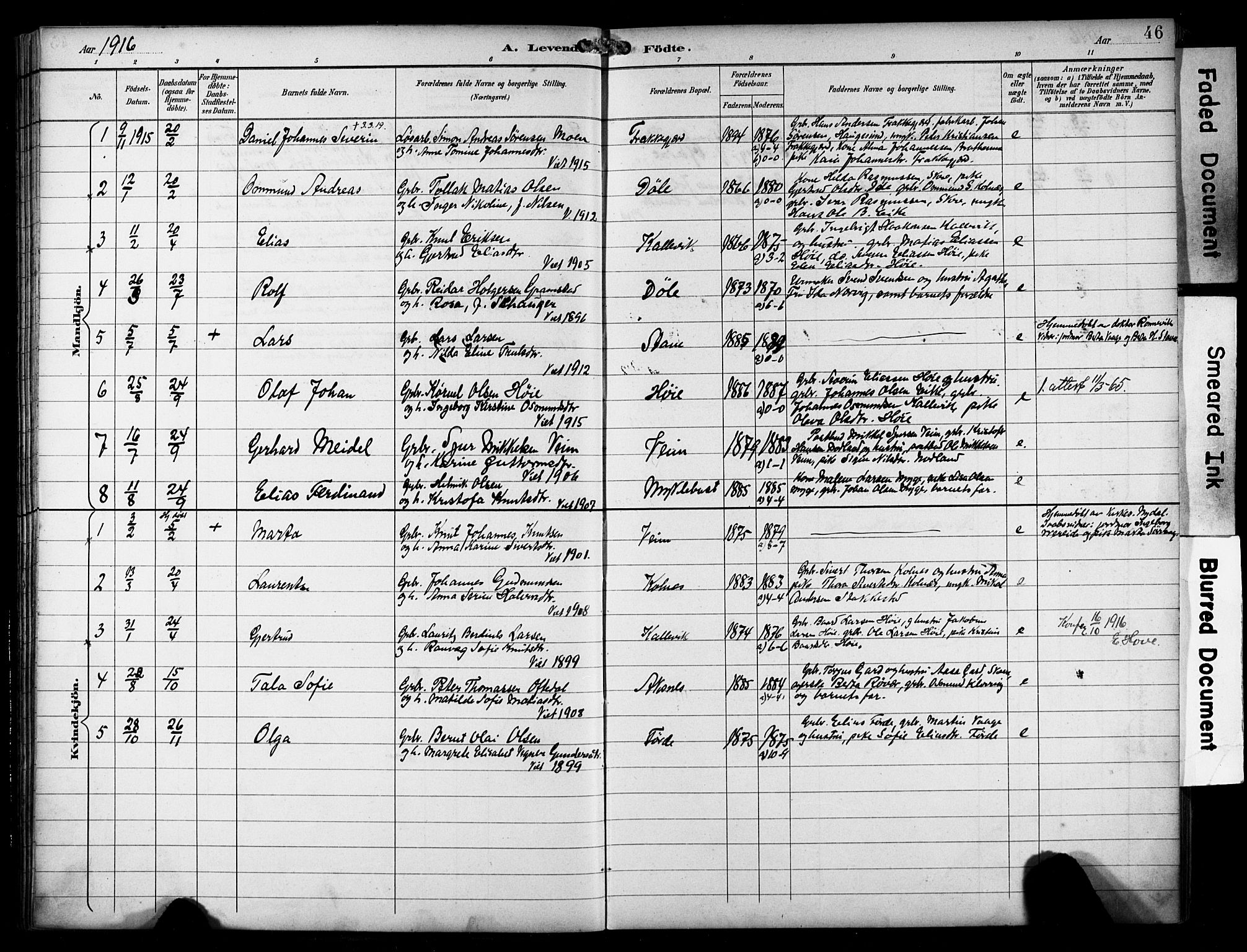 Avaldsnes sokneprestkontor, SAST/A -101851/H/Ha/Haa/L0016: Parish register (official) no. A 16, 1893-1918, p. 46