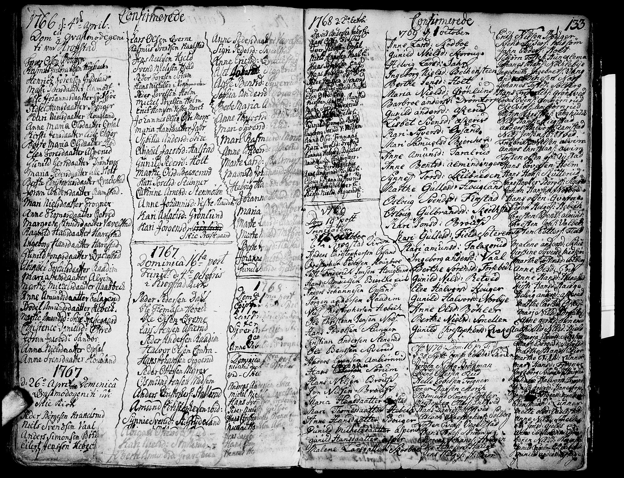 Kråkstad prestekontor Kirkebøker, SAO/A-10125a/F/Fa/L0001: Parish register (official) no. I 1, 1736-1785, p. 133