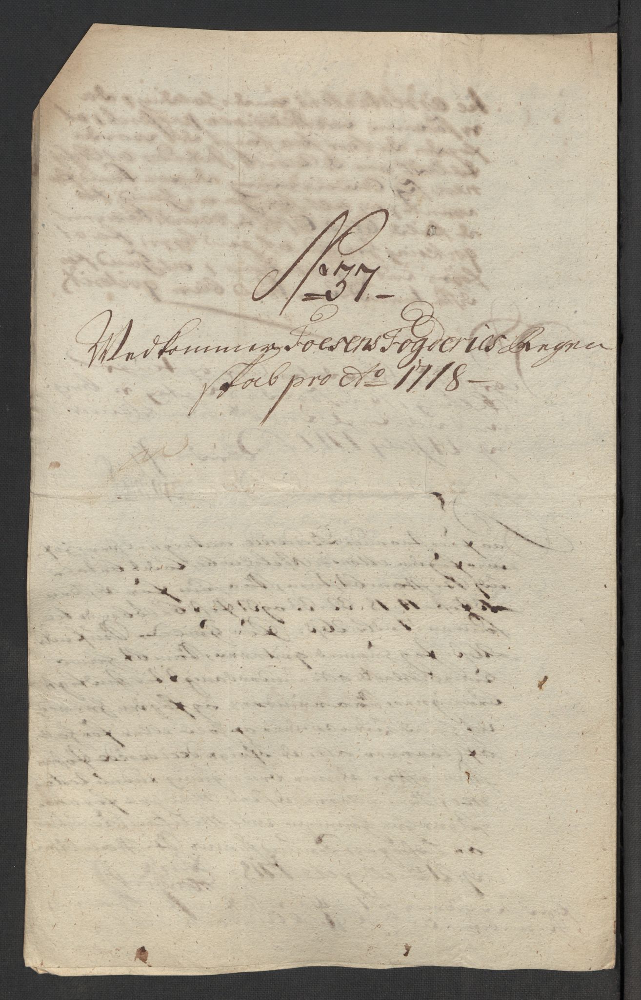 Rentekammeret inntil 1814, Reviderte regnskaper, Fogderegnskap, AV/RA-EA-4092/R57/L3866: Fogderegnskap Fosen, 1718, p. 216