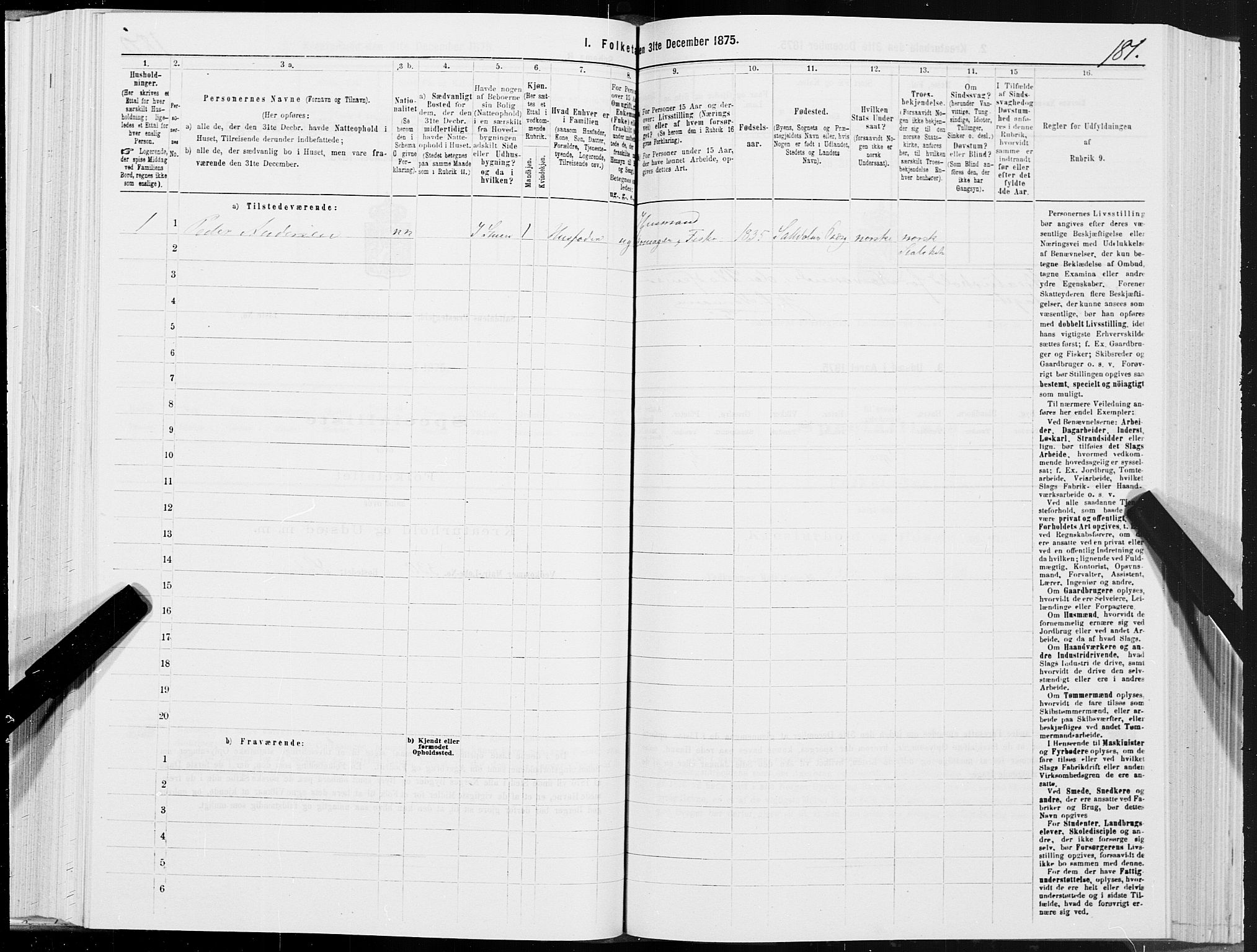 SAT, 1875 census for 1840P Saltdal, 1875, p. 1181