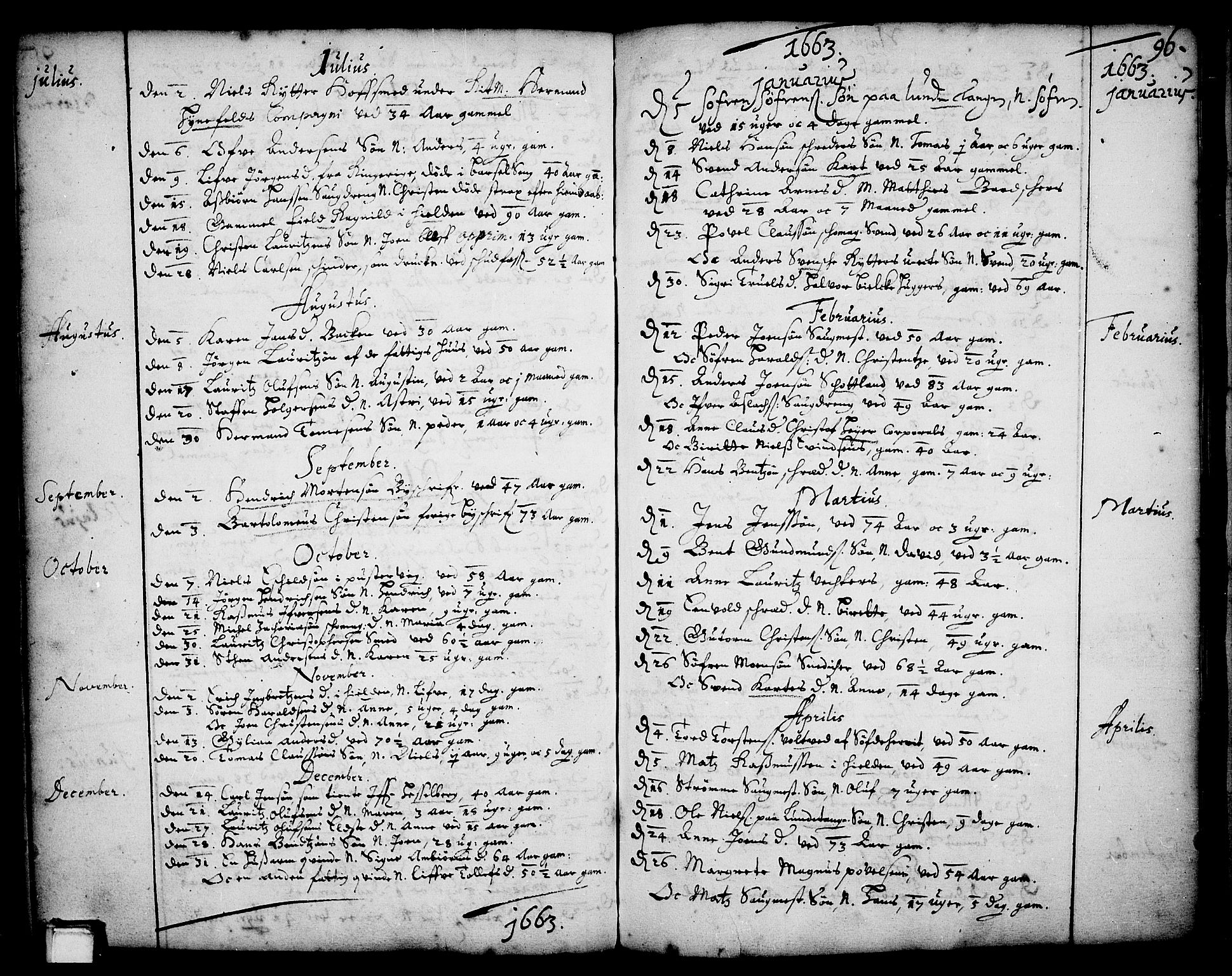 Skien kirkebøker, SAKO/A-302/F/Fa/L0001: Parish register (official) no. 1, 1659-1679, p. 96