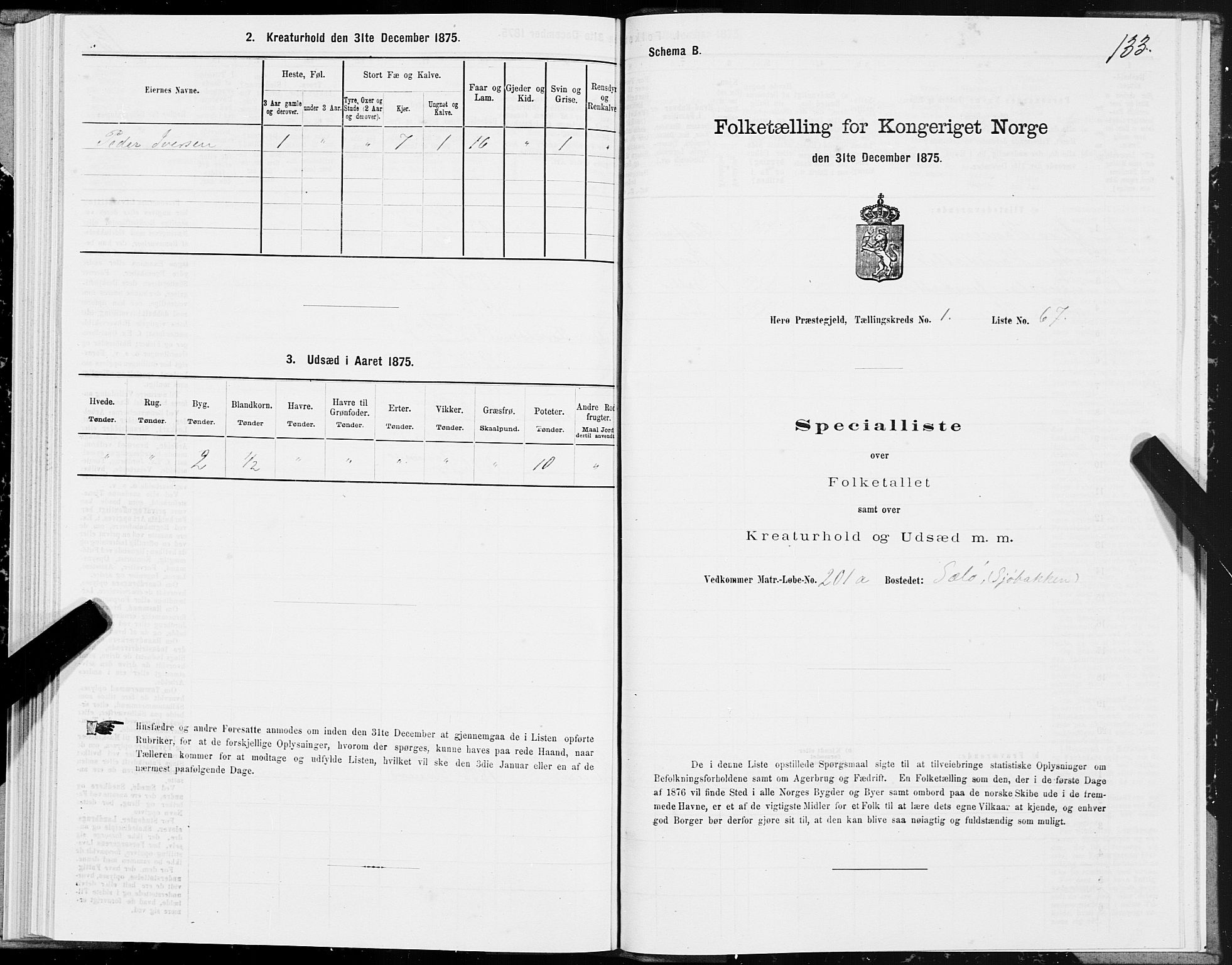 SAT, 1875 census for 1818P Herøy, 1875, p. 1133