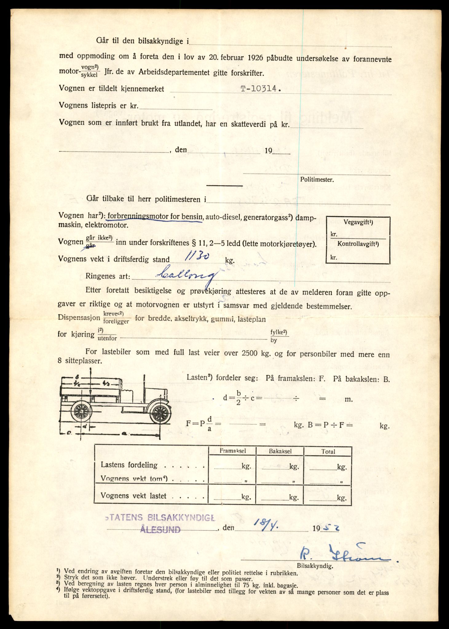 Møre og Romsdal vegkontor - Ålesund trafikkstasjon, AV/SAT-A-4099/F/Fe/L0019: Registreringskort for kjøretøy T 10228 - T 10350, 1927-1998, p. 2196