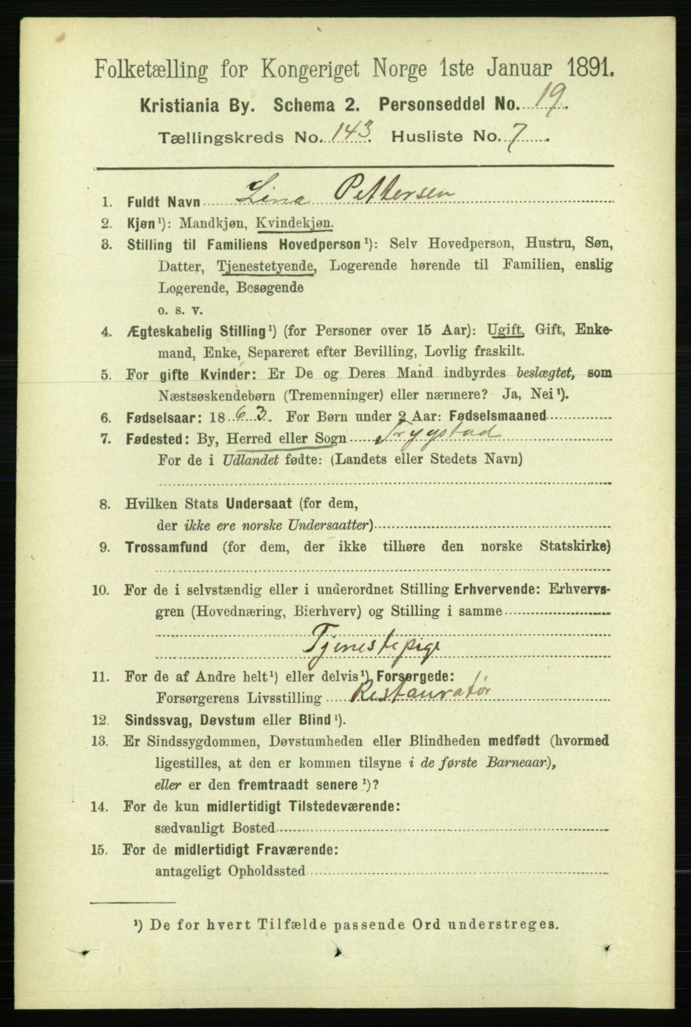 RA, 1891 census for 0301 Kristiania, 1891, p. 78813