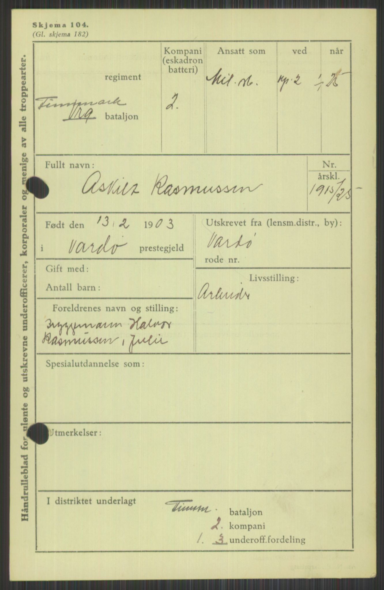 Forsvaret, Varanger bataljon, AV/RA-RAFA-2258/1/D/L0440: Rulleblad for fødte 1892-1912, 1892-1912, p. 747