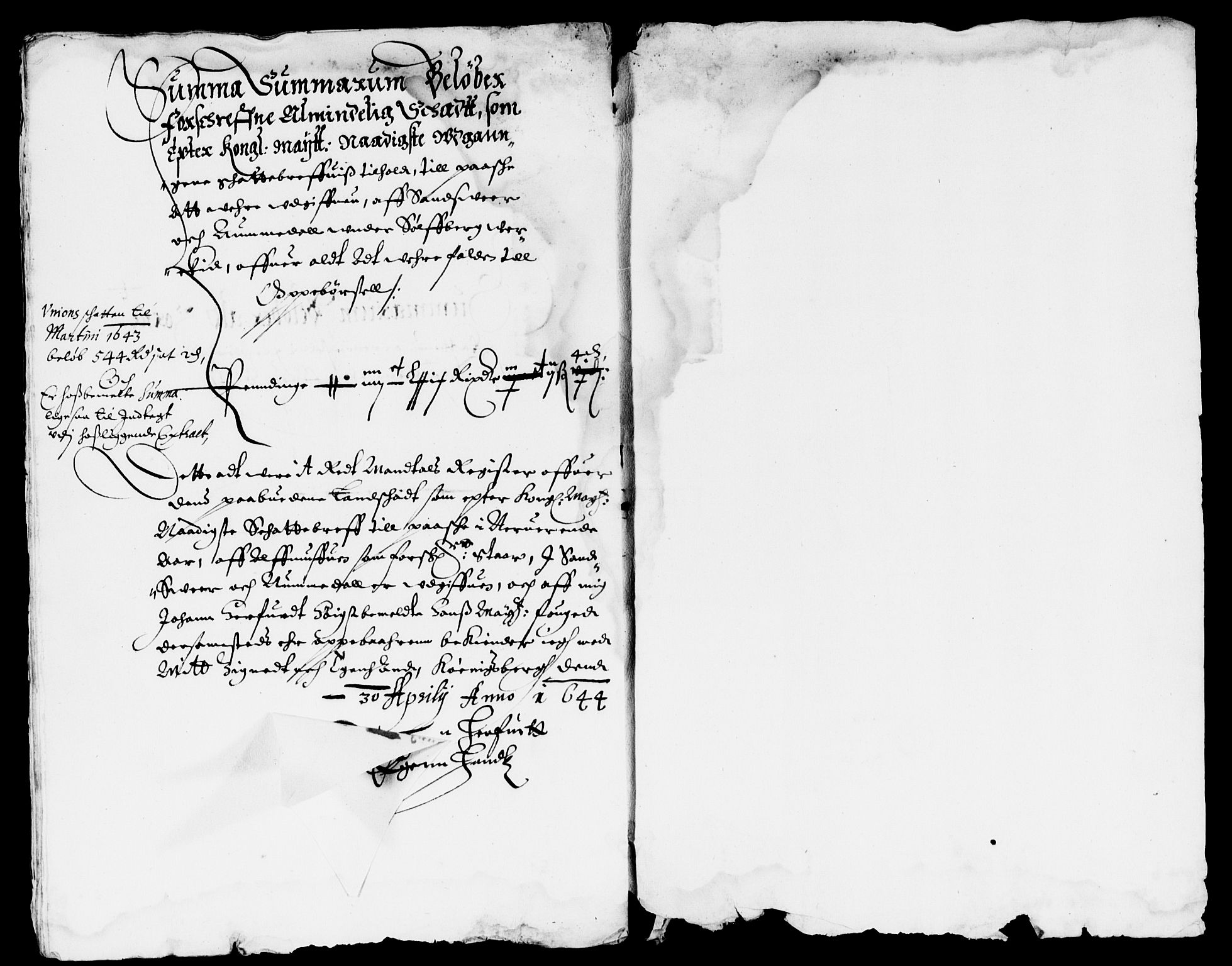 Rentekammeret inntil 1814, Reviderte regnskaper, Lensregnskaper, RA/EA-5023/R/Rb/Rbn/L0003: Numedal og Sandsvær len, 1643-1648