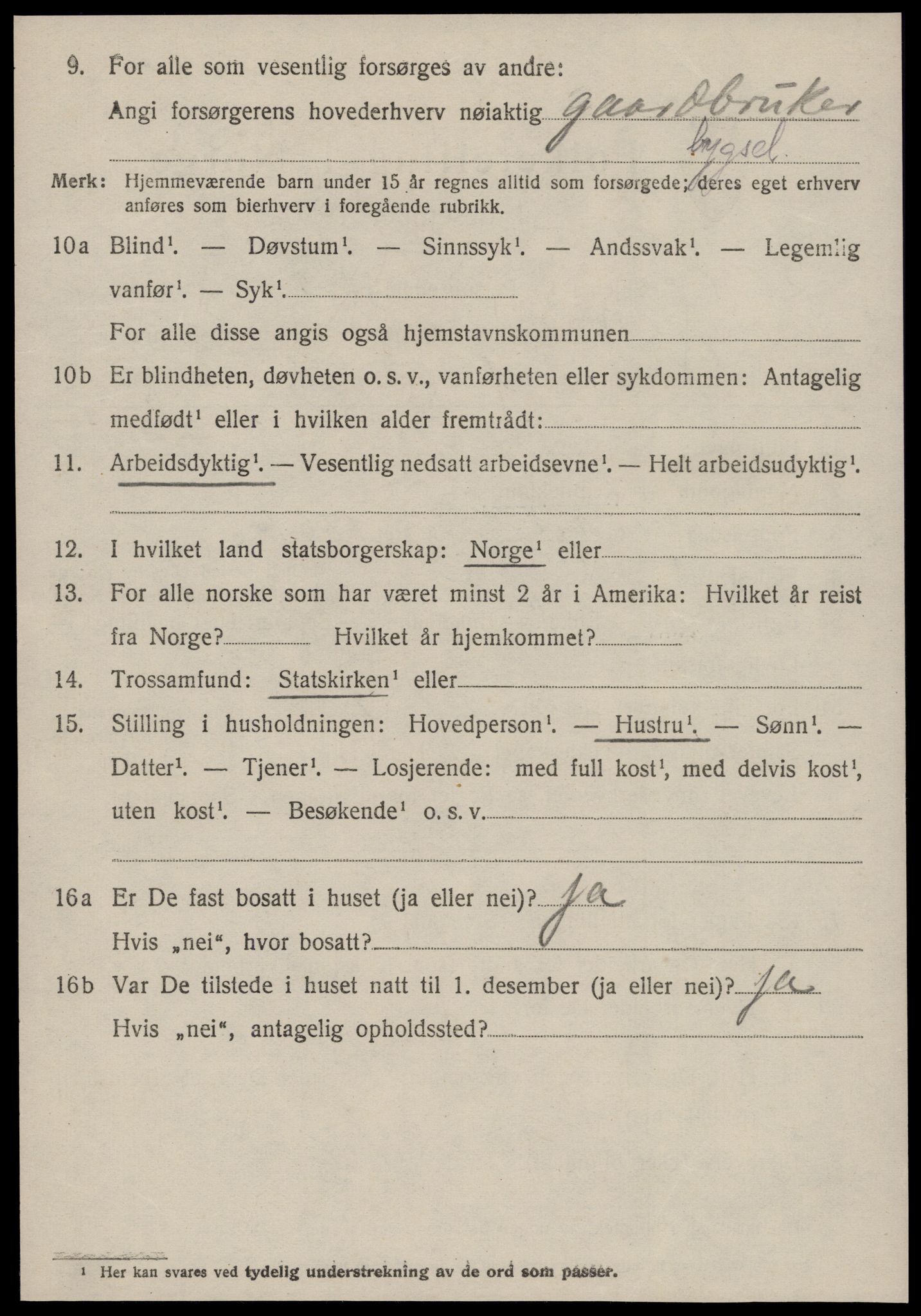 SAT, 1920 census for Borgund, 1920, p. 5997