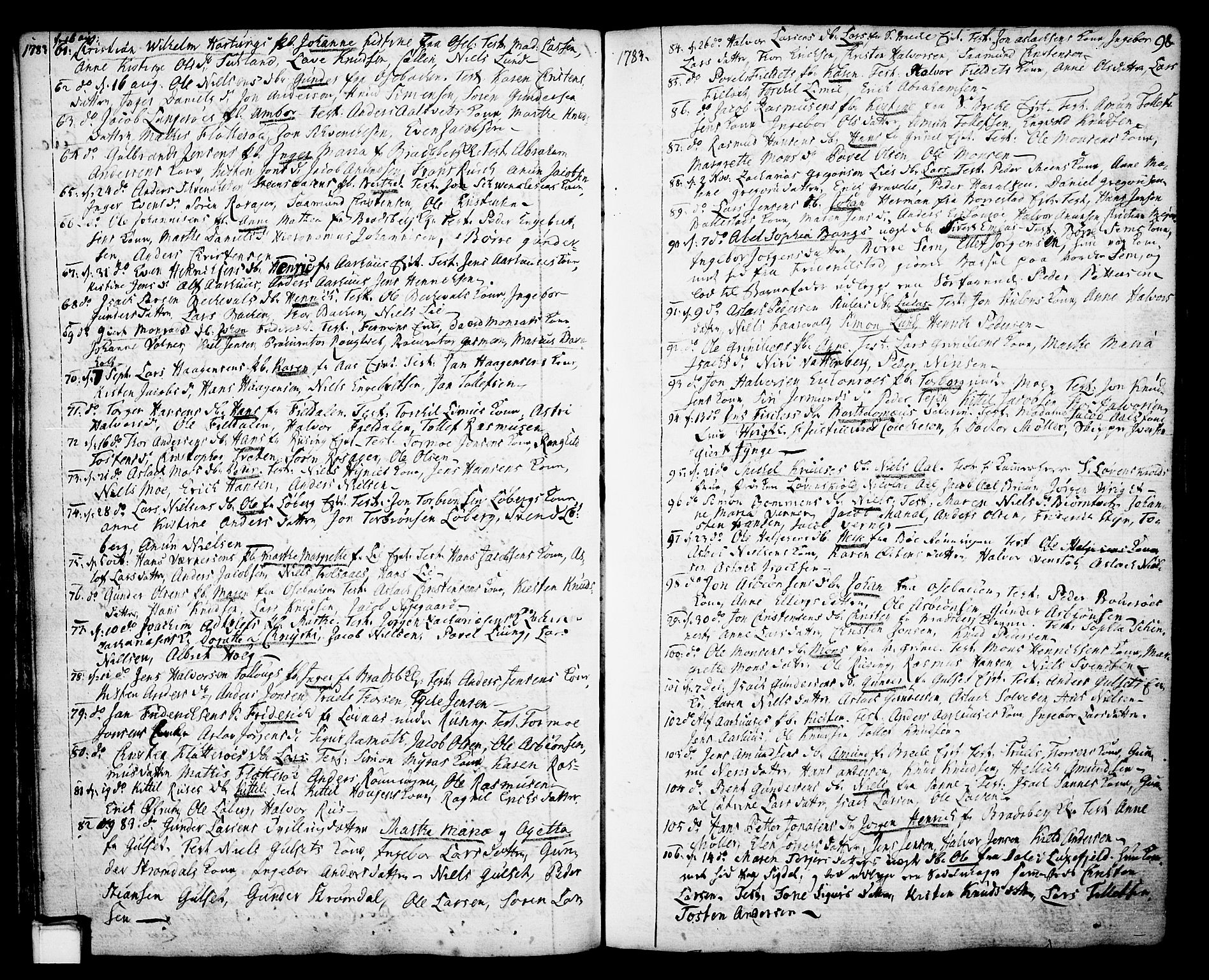 Gjerpen kirkebøker, SAKO/A-265/F/Fa/L0002: Parish register (official) no. I 2, 1747-1795, p. 98