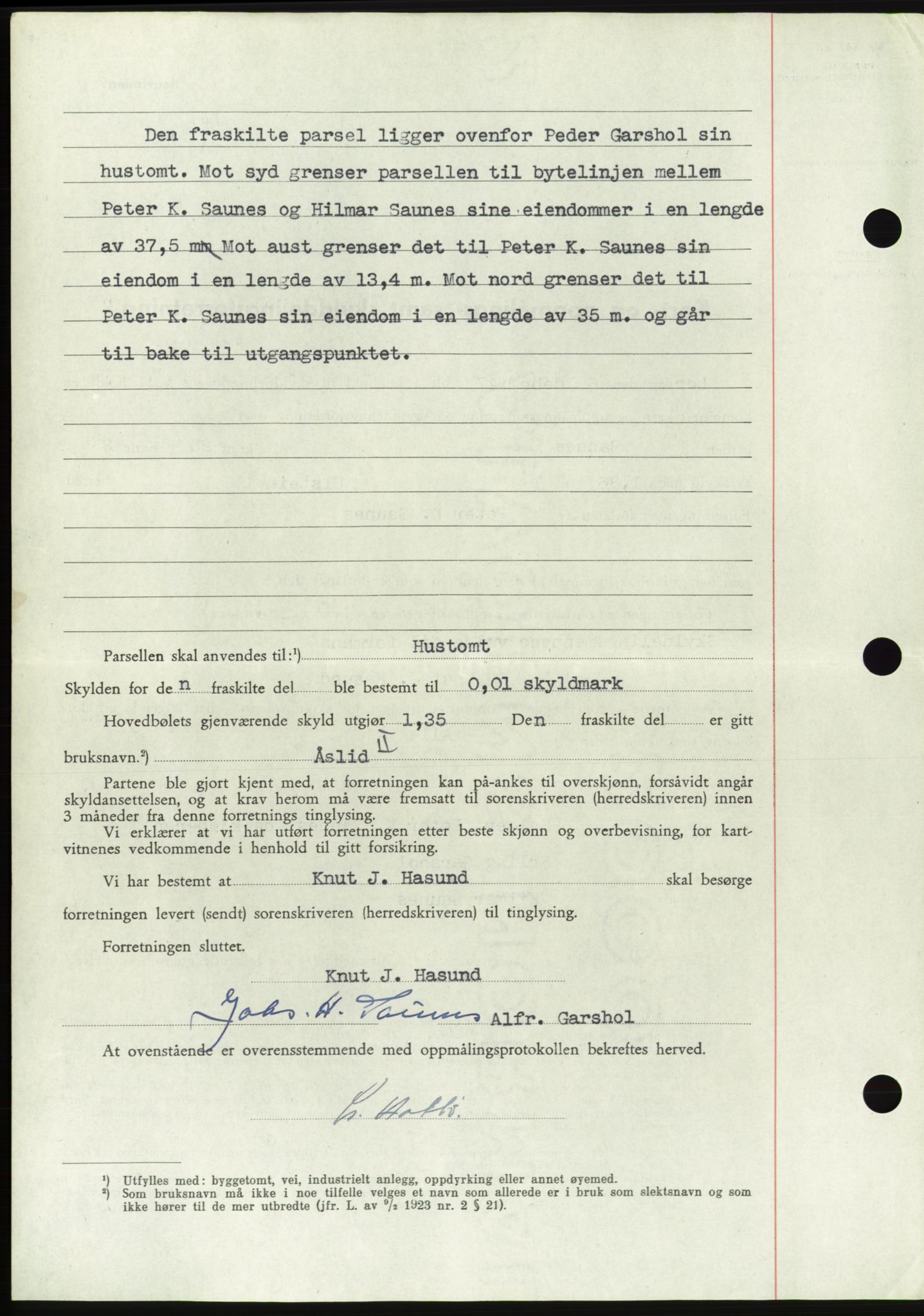 Søre Sunnmøre sorenskriveri, AV/SAT-A-4122/1/2/2C/L0082: Mortgage book no. 8A, 1948-1948, Diary no: : 396/1948