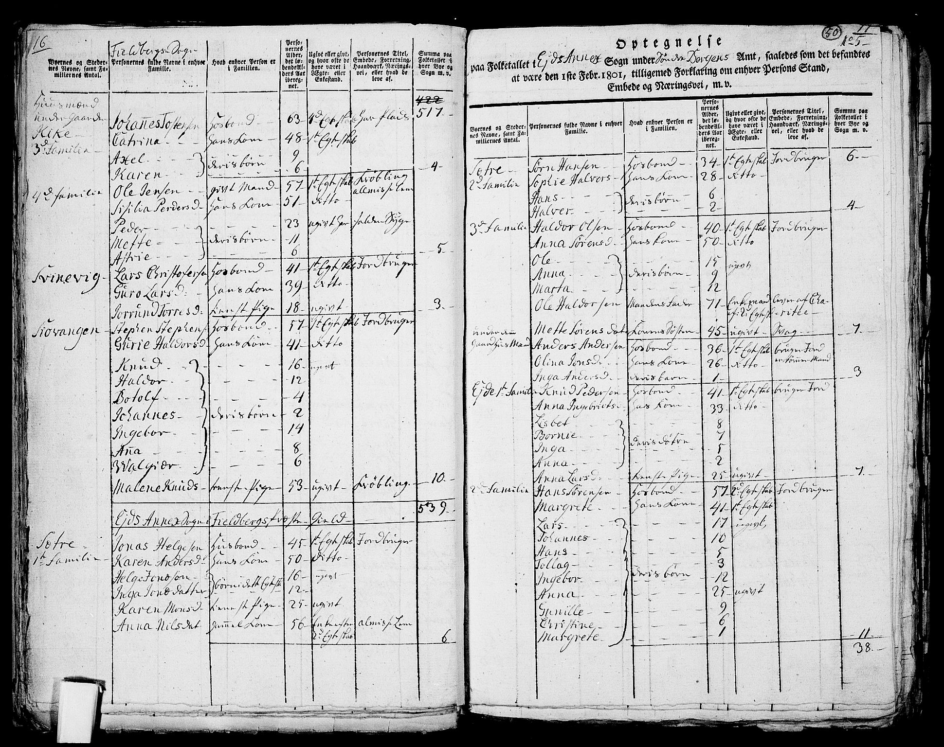 RA, 1801 census for 1213P Fjelberg, 1801, p. 49b-50a