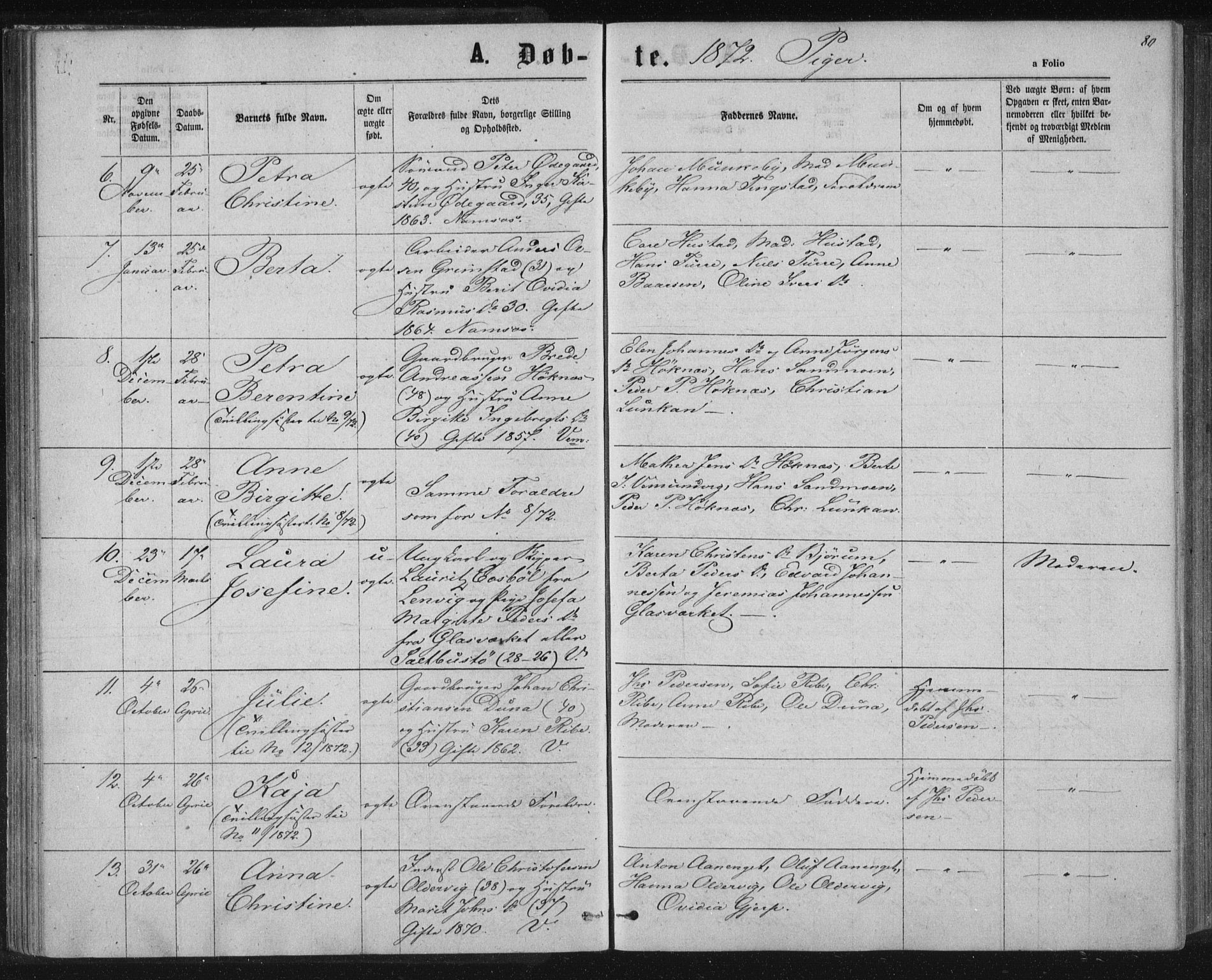 Ministerialprotokoller, klokkerbøker og fødselsregistre - Nord-Trøndelag, AV/SAT-A-1458/768/L0570: Parish register (official) no. 768A05, 1865-1874, p. 80
