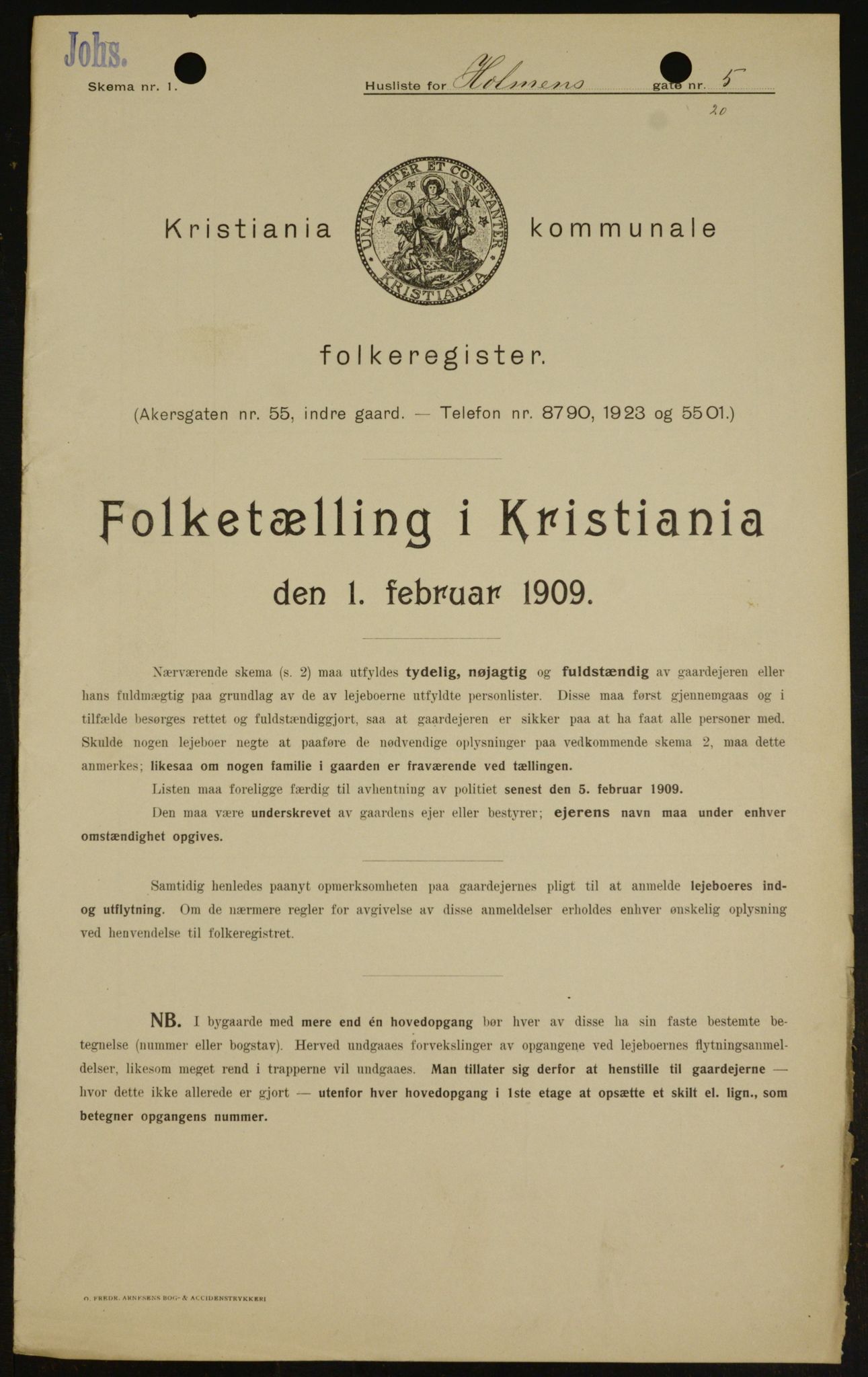 OBA, Municipal Census 1909 for Kristiania, 1909, p. 37021