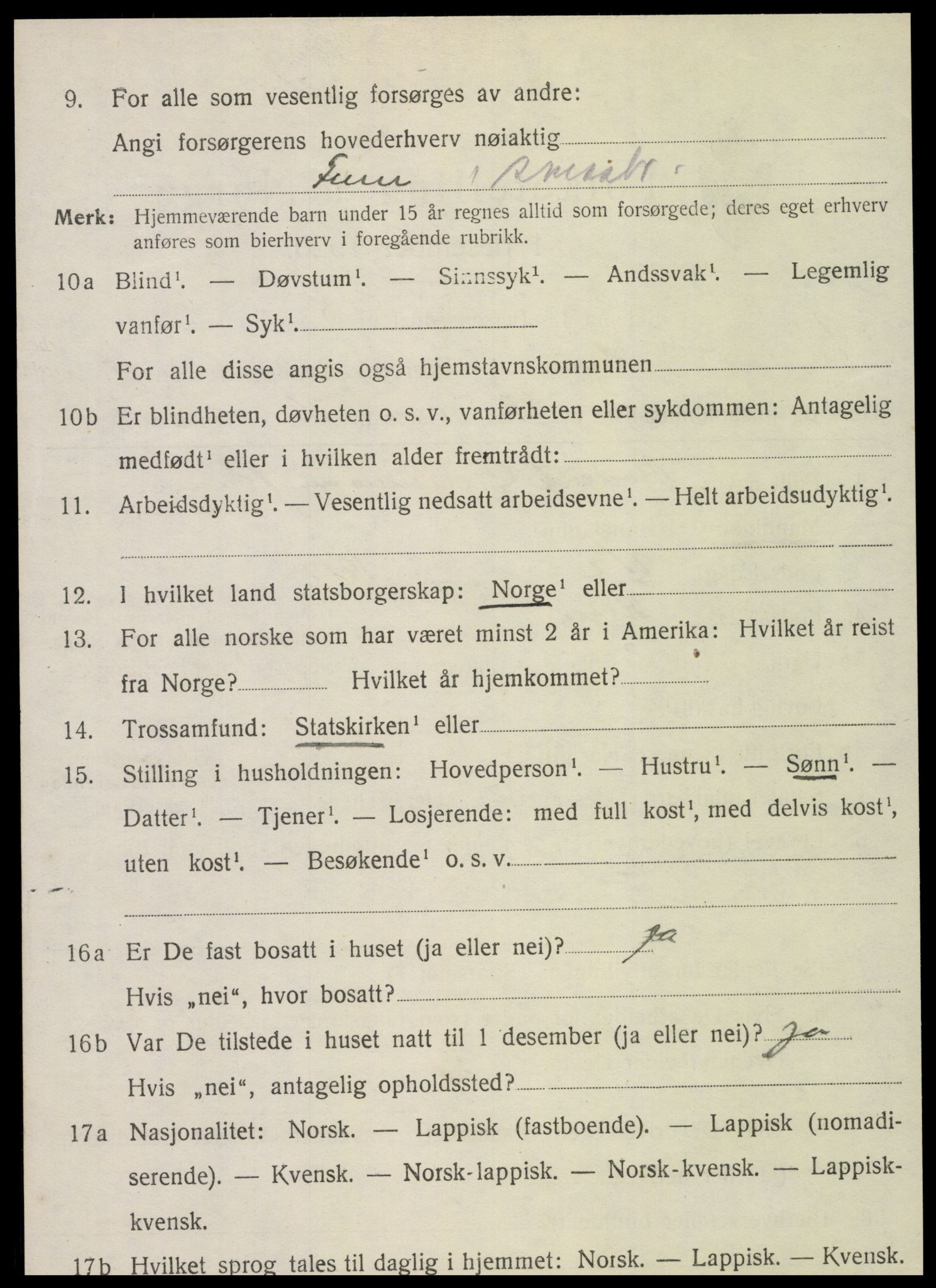 SAT, 1920 census for Hegra, 1920, p. 4853