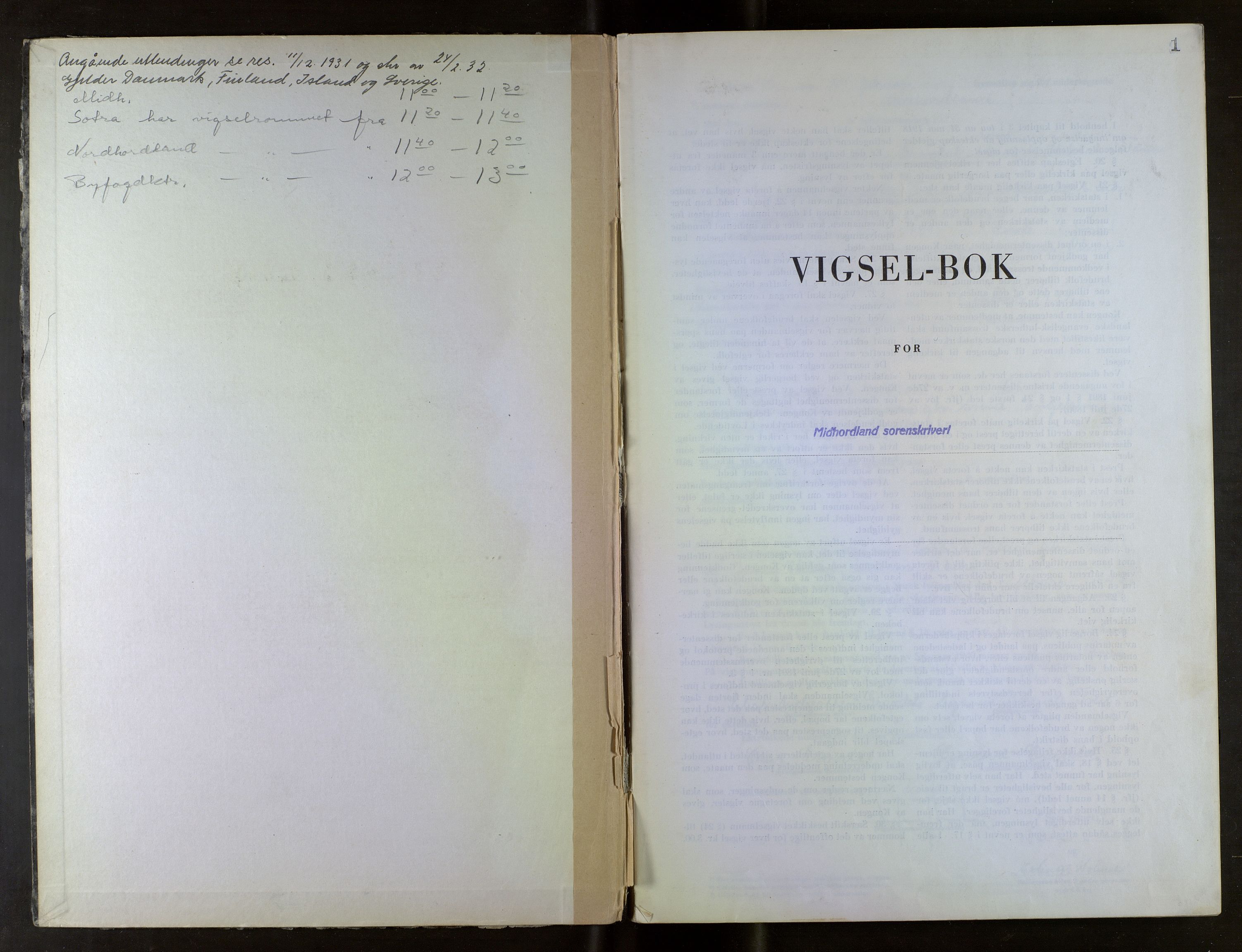 Midhordland sorenskriveri, SAB/A-3001/1/M/Mc/Mca/L0007: Notarialbilag. Vigselbøker, 1945-1948, p. 1