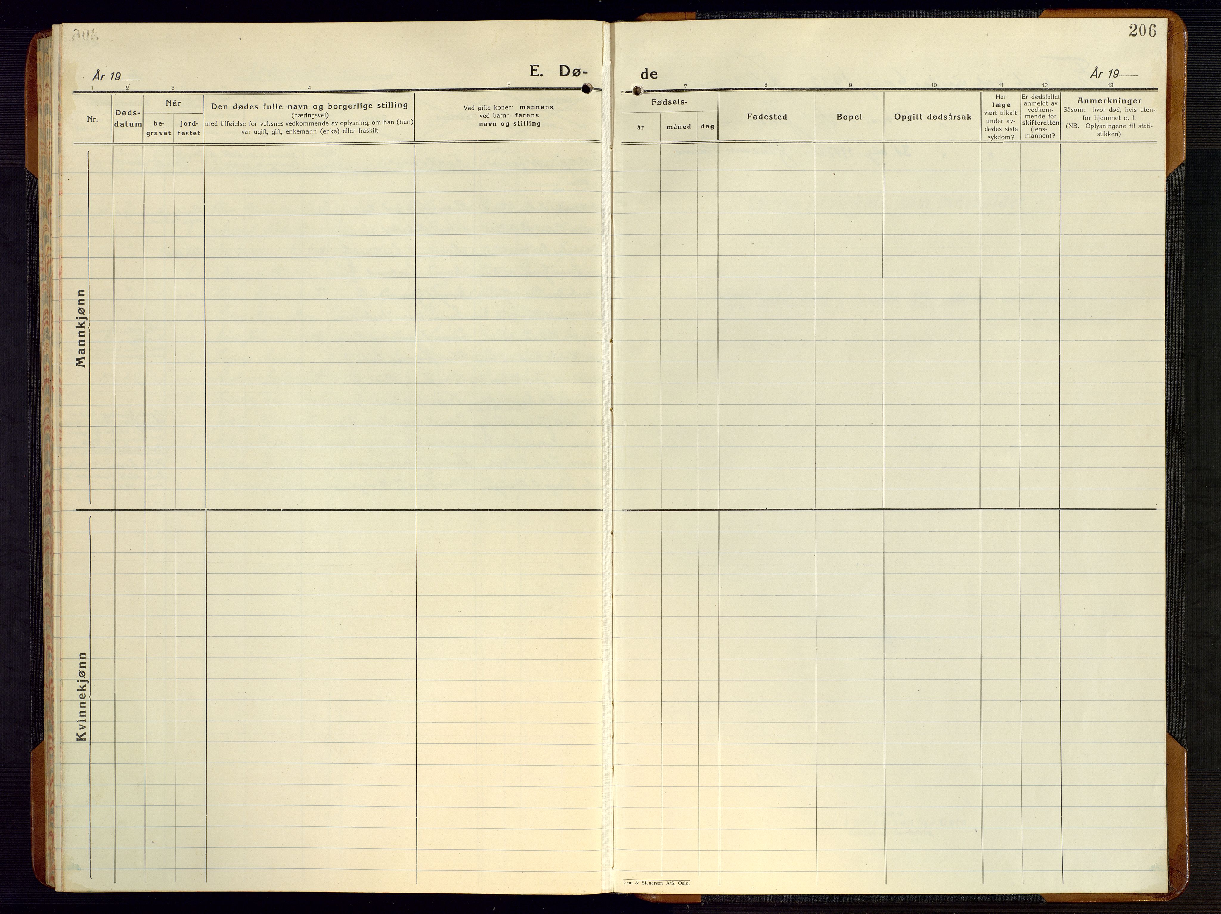 Gjerstad sokneprestkontor, AV/SAK-1111-0014/F/Fb/Fba/L0009: Parish register (copy) no. B 9, 1925-1946, p. 206