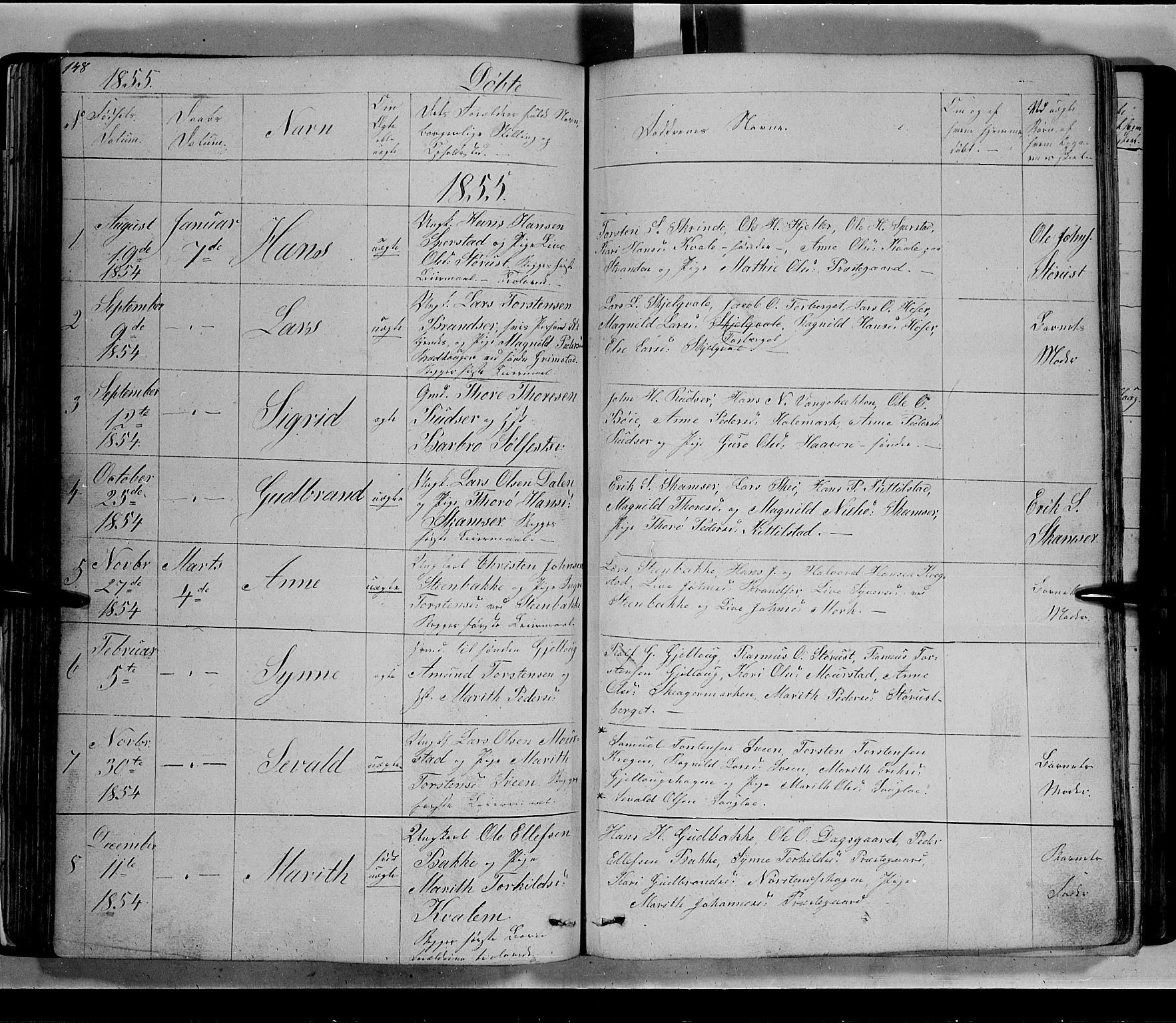 Lom prestekontor, SAH/PREST-070/L/L0004: Parish register (copy) no. 4, 1845-1864, p. 148-149