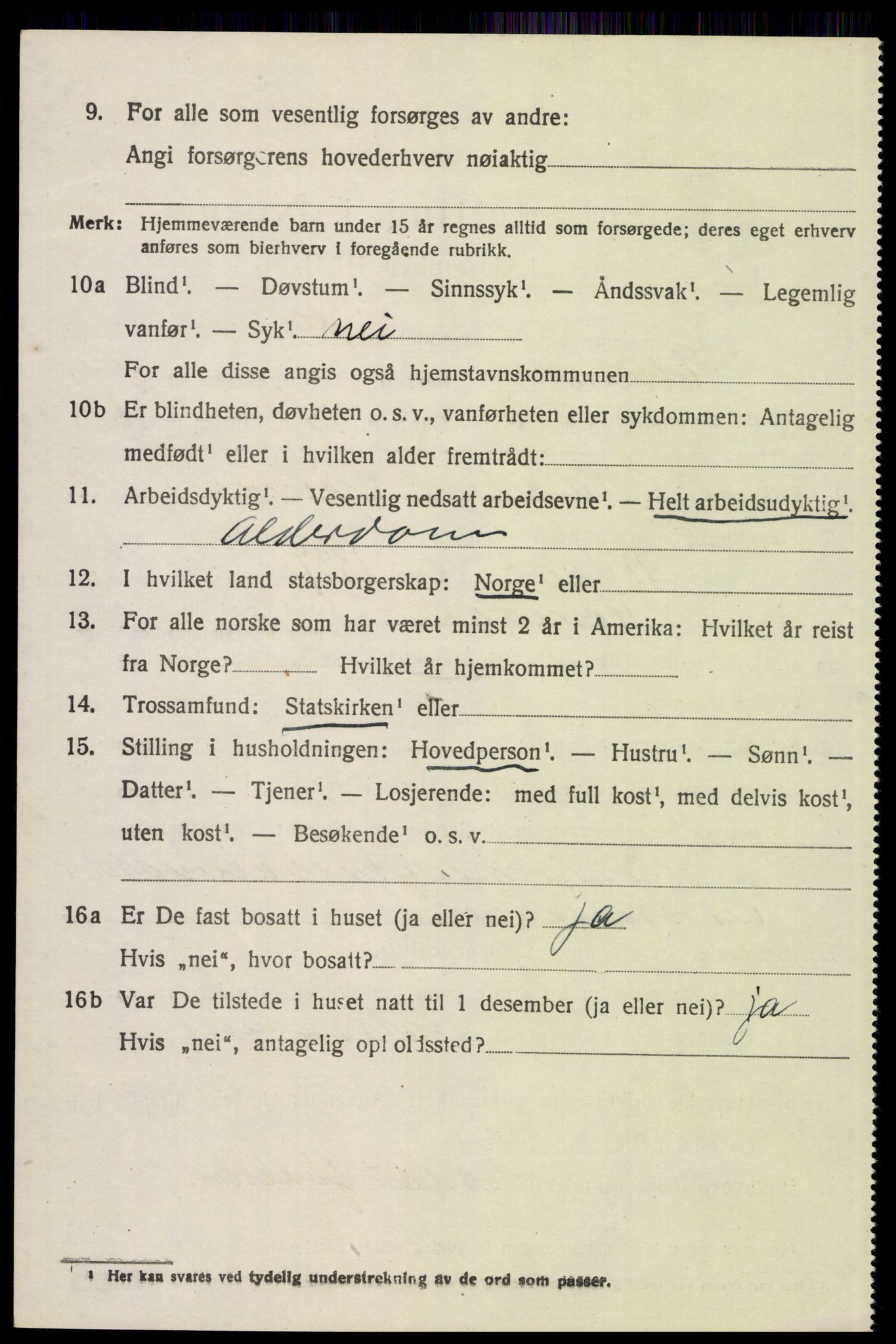 SAH, 1920 census for Elverum, 1920, p. 15589