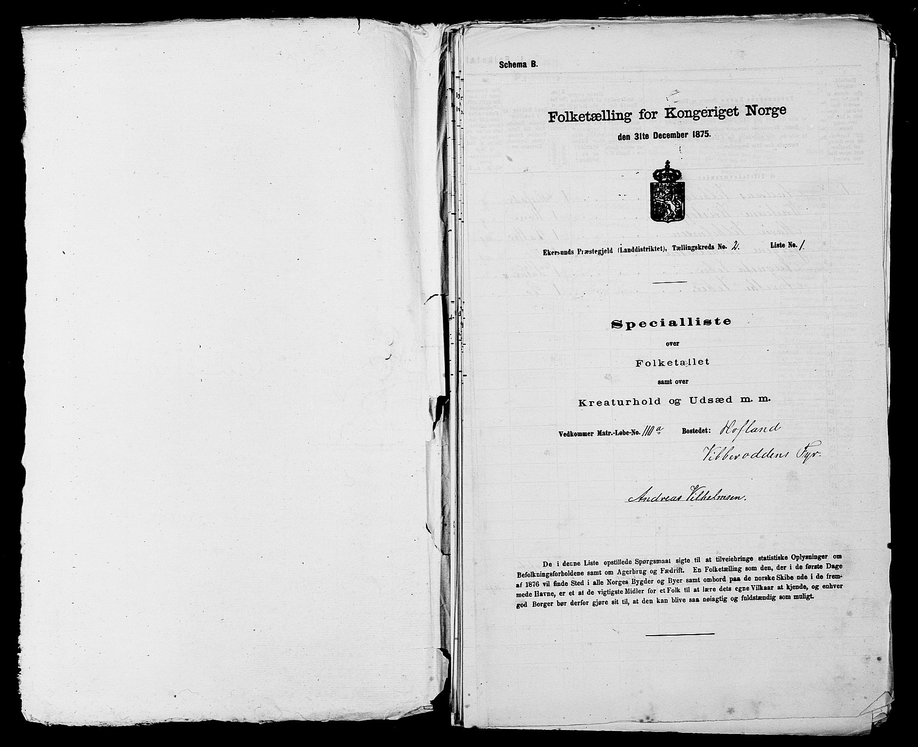 SAST, 1875 census for 1116L Eigersund/Eigersund og Ogna, 1875, p. 253