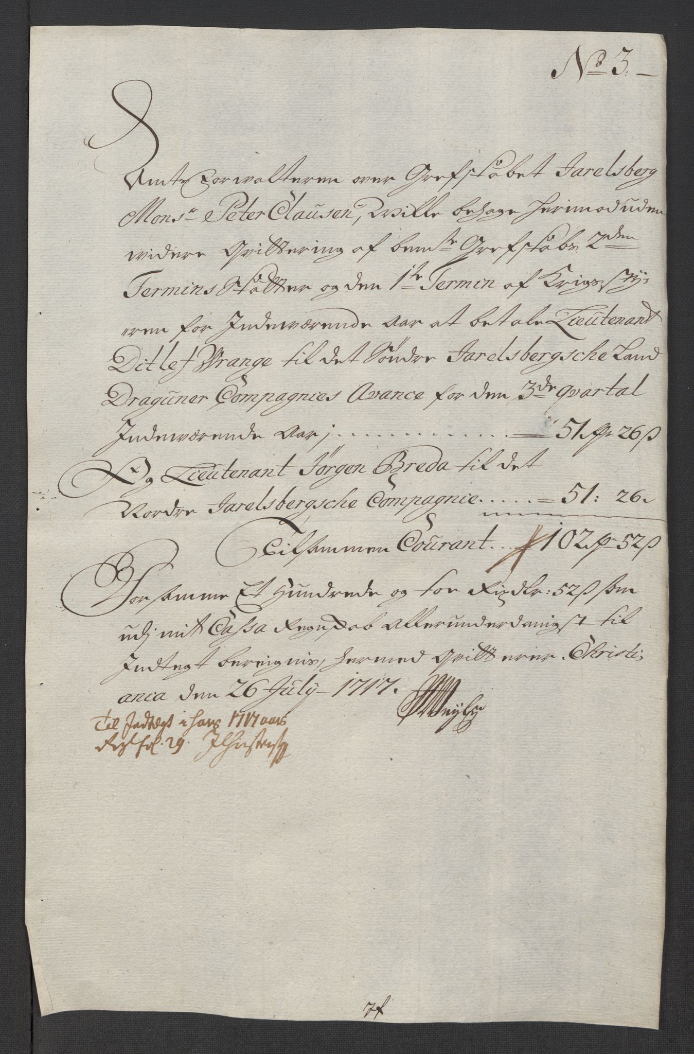 Rentekammeret inntil 1814, Reviderte regnskaper, Fogderegnskap, AV/RA-EA-4092/R32/L1881: Fogderegnskap Jarlsberg grevskap, 1717, p. 245