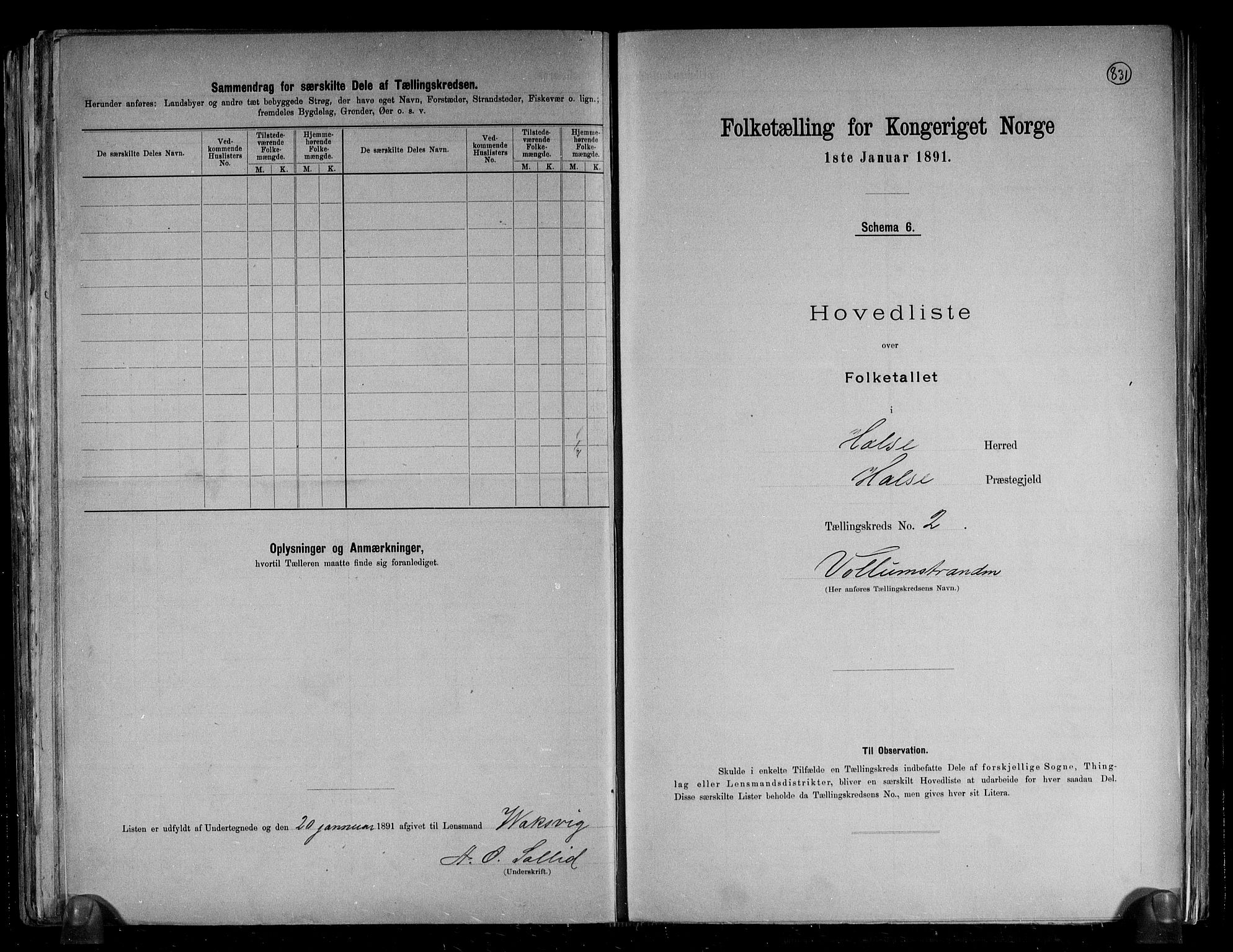 RA, 1891 census for 1571 Halsa, 1891, p. 9