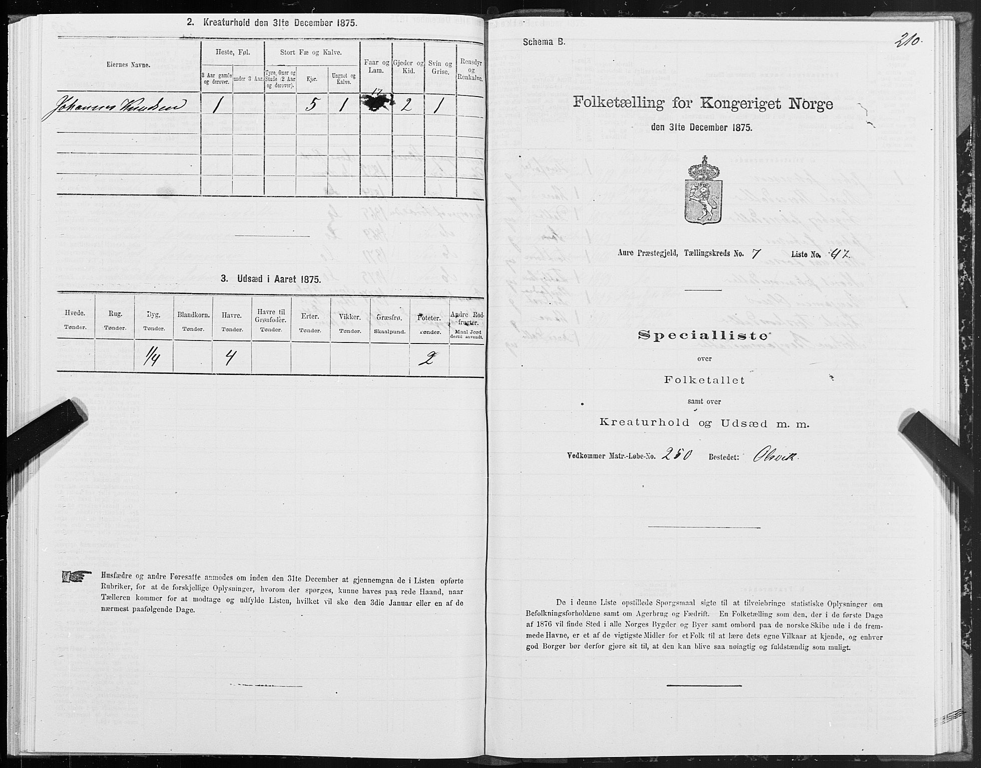 SAT, 1875 census for 1569P Aure, 1875, p. 5210