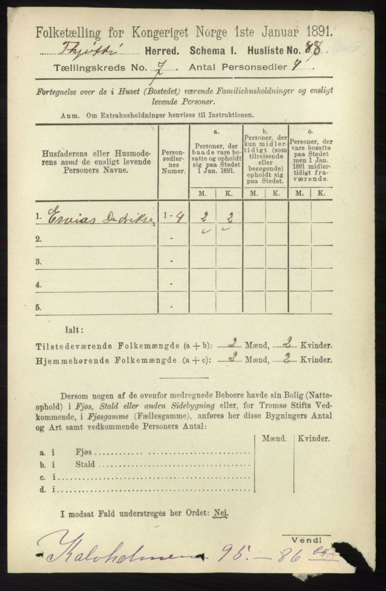 RA, 1891 census for 1817 Tjøtta, 1891, p. 3610