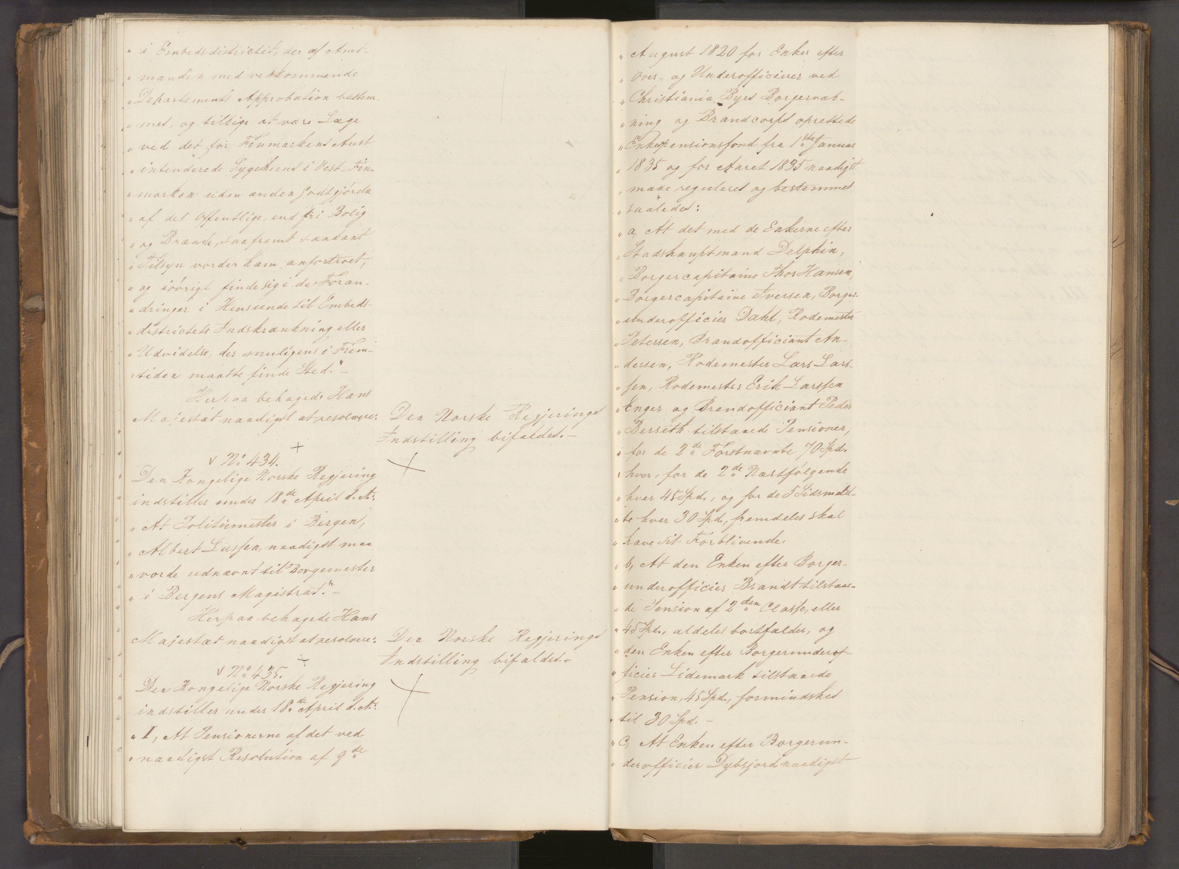 Statsrådssekretariatet, AV/RA-S-1001/A/Ab/L0040: Kgl. res. nr. 1-568, 1. halvår, 1835