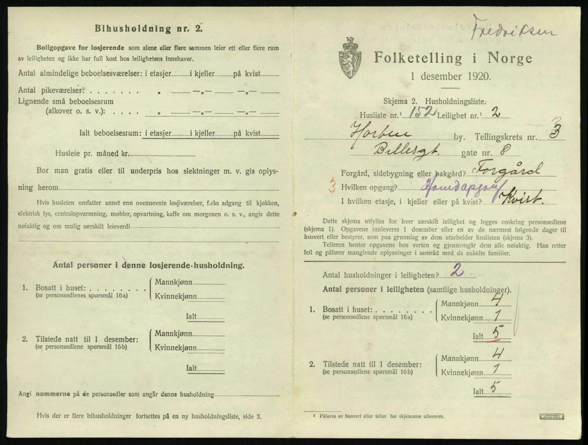 SAKO, 1920 census for Horten, 1920, p. 4629