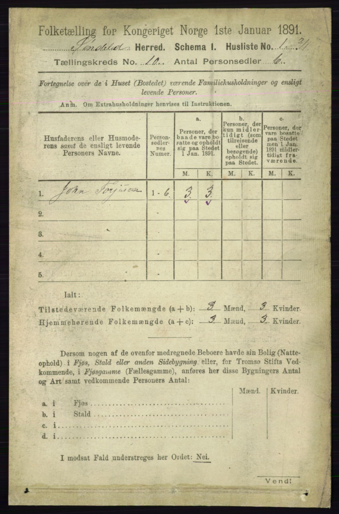 RA, 1891 census for 0913 Søndeled, 1891, p. 3034