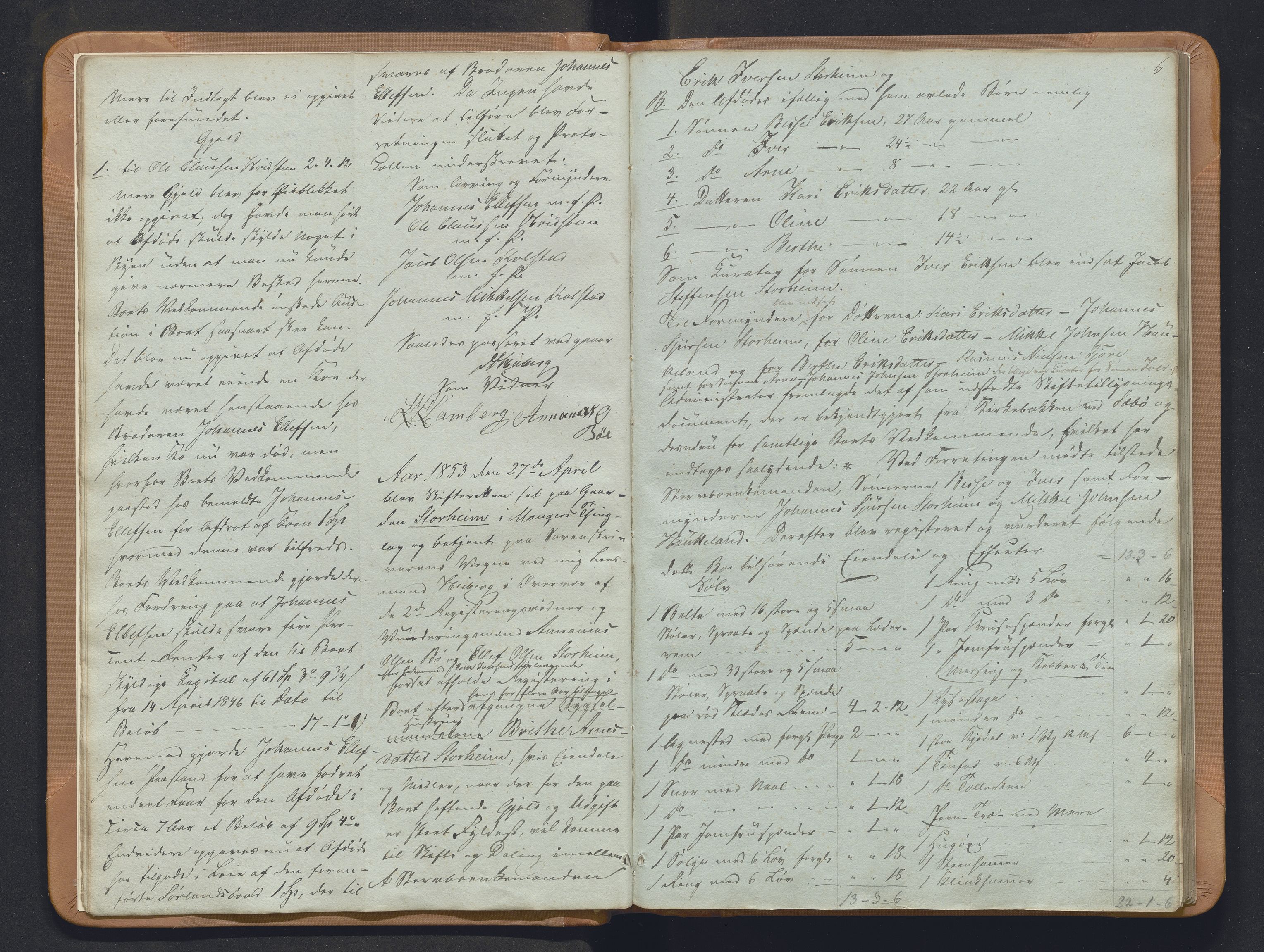 Nordhordland sorenskrivar, SAB/A-2901/1/H/Hb/L0018: Registreringsprotokollar, 1853-1856, p. 6