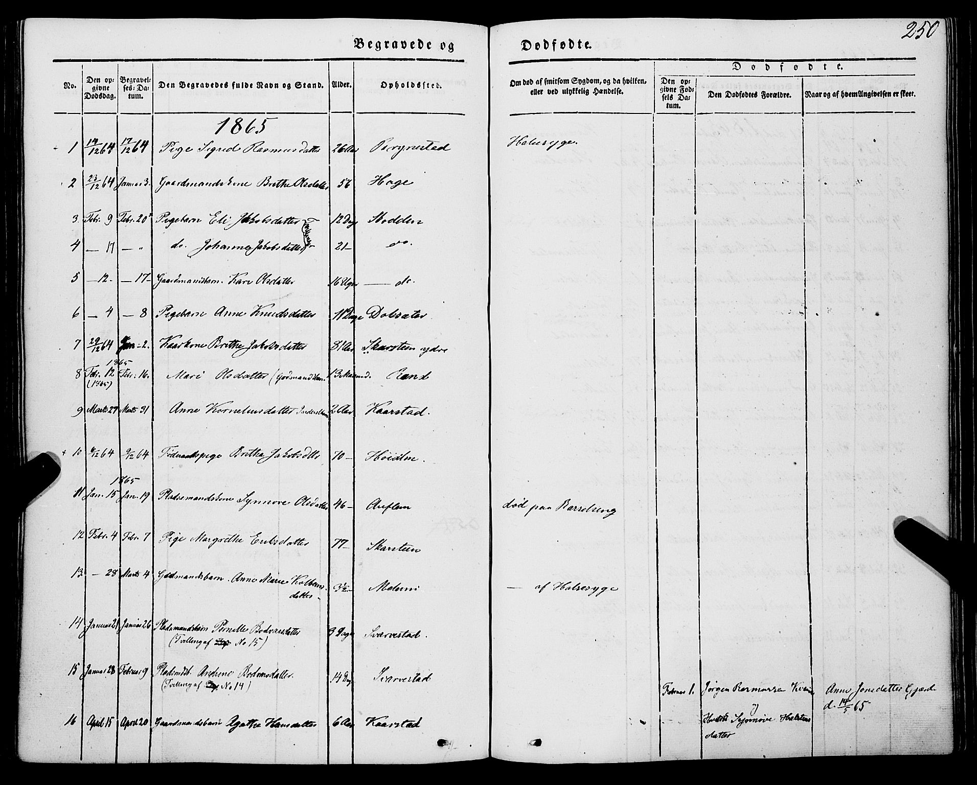 Innvik sokneprestembete, AV/SAB-A-80501: Parish register (official) no. A 5, 1847-1865, p. 250