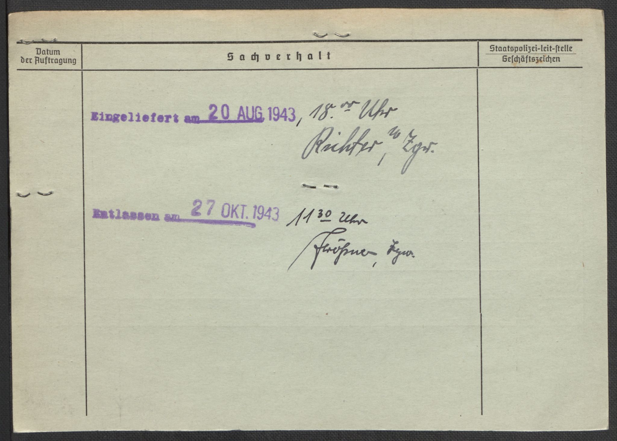 Befehlshaber der Sicherheitspolizei und des SD, AV/RA-RAFA-5969/E/Ea/Eaa/L0002: Register over norske fanger i Møllergata 19: Bj-Eng, 1940-1945, p. 7