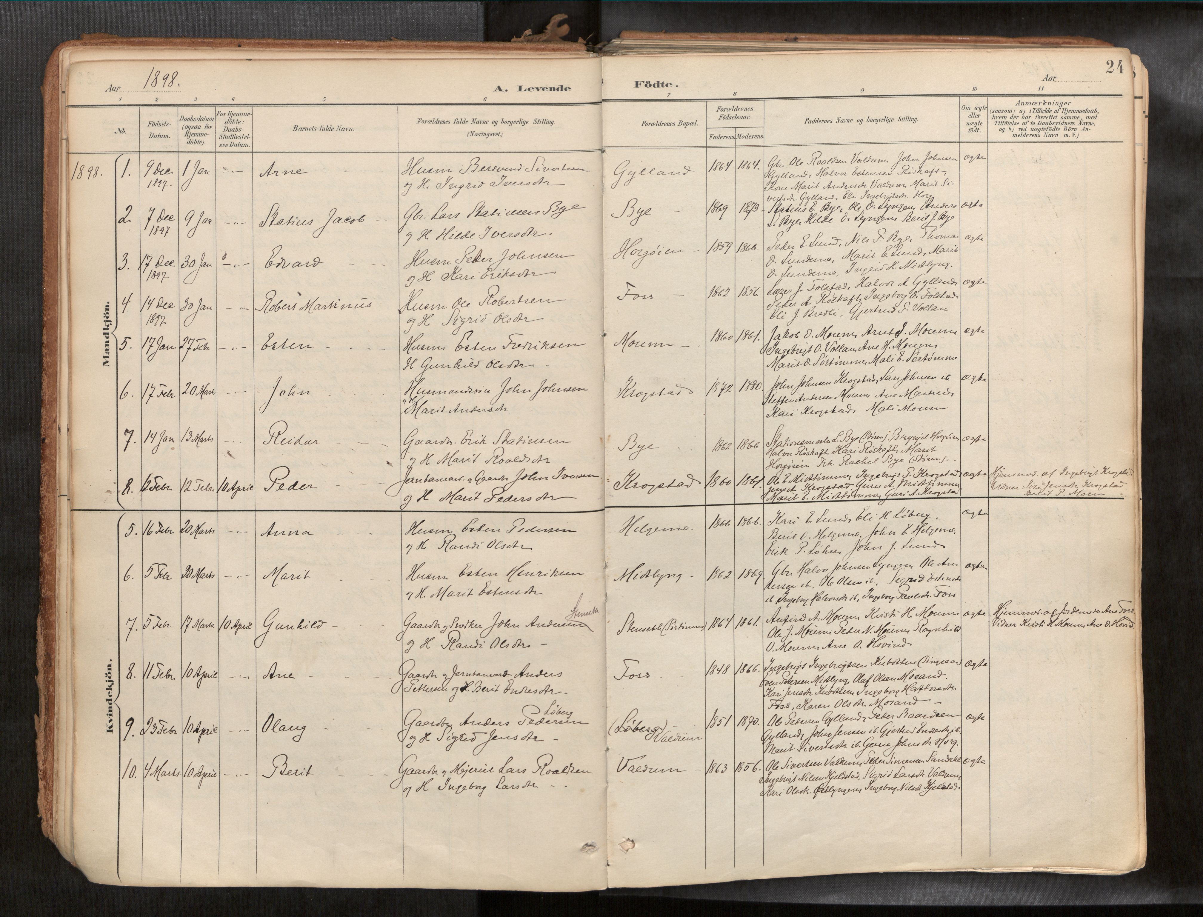 Ministerialprotokoller, klokkerbøker og fødselsregistre - Sør-Trøndelag, SAT/A-1456/692/L1105b: Parish register (official) no. 692A06, 1891-1934, p. 24