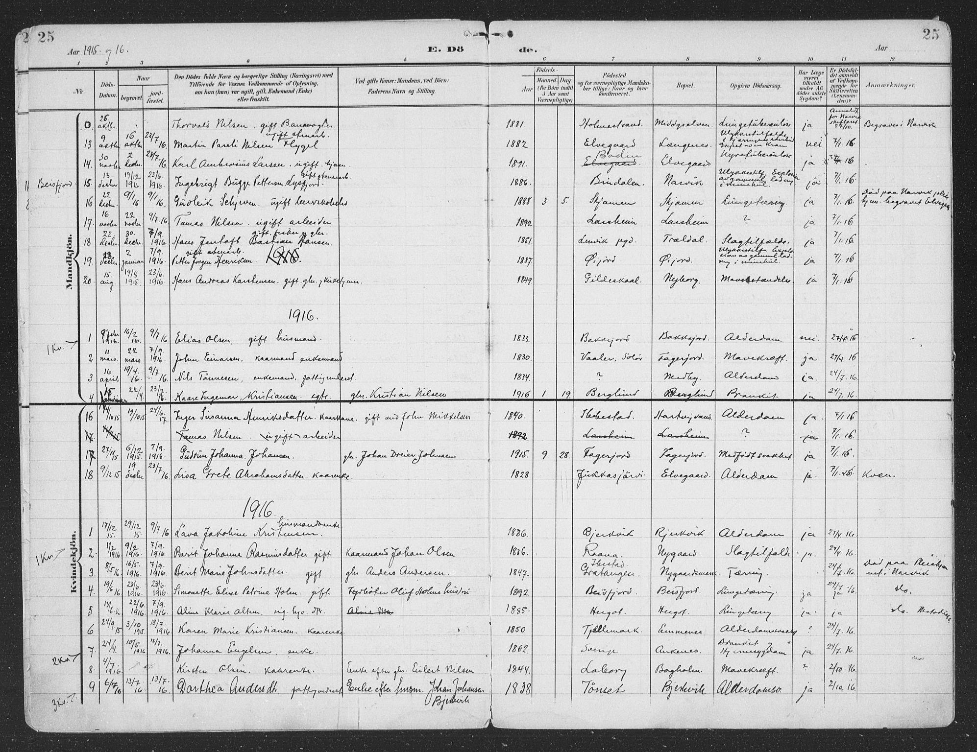 Ministerialprotokoller, klokkerbøker og fødselsregistre - Nordland, SAT/A-1459/866/L0940: Parish register (official) no. 866A03, 1902-1926, p. 25