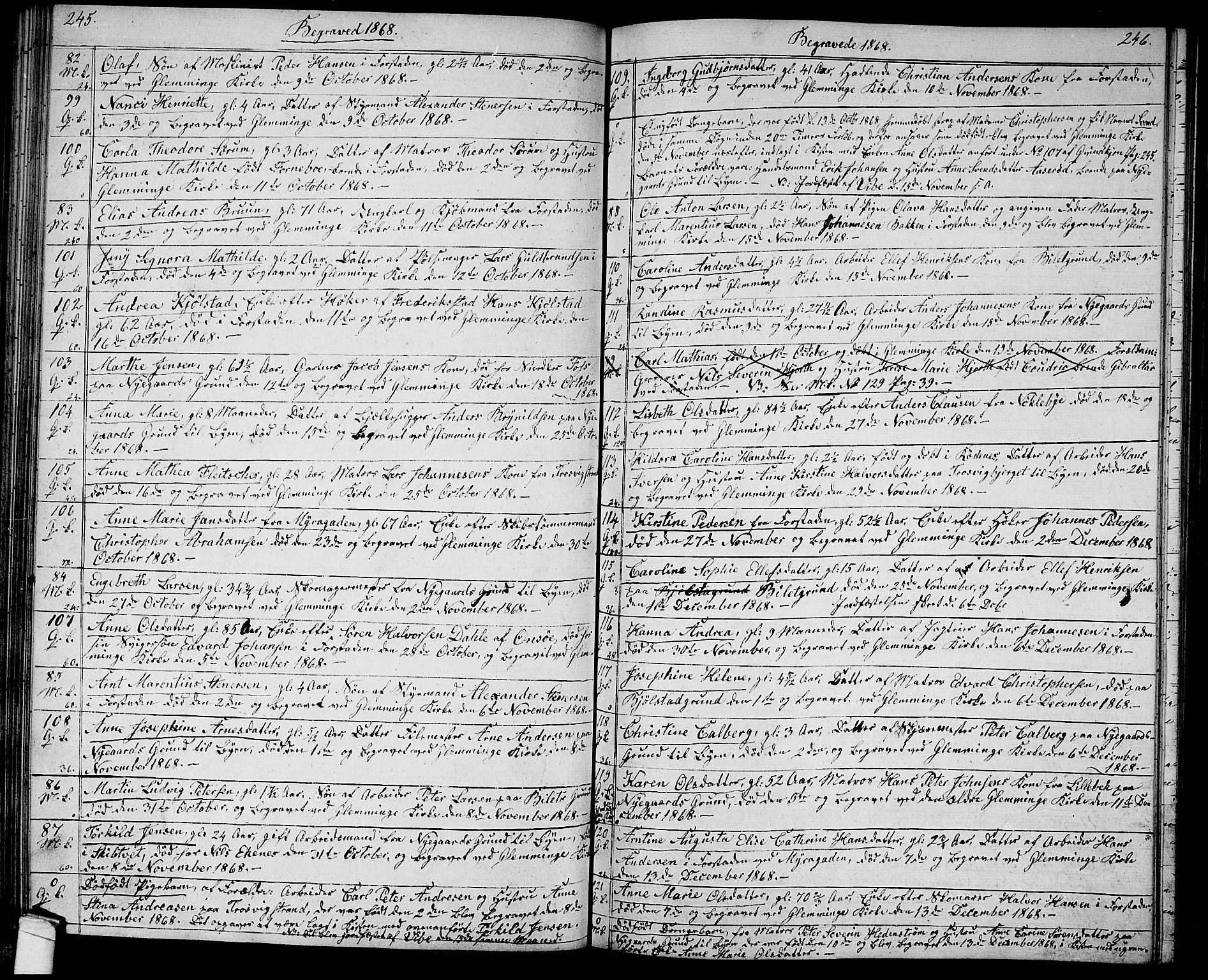 Glemmen prestekontor Kirkebøker, AV/SAO-A-10908/G/Ga/L0004: Parish register (copy) no. 4, 1867-1875, p. 245-246
