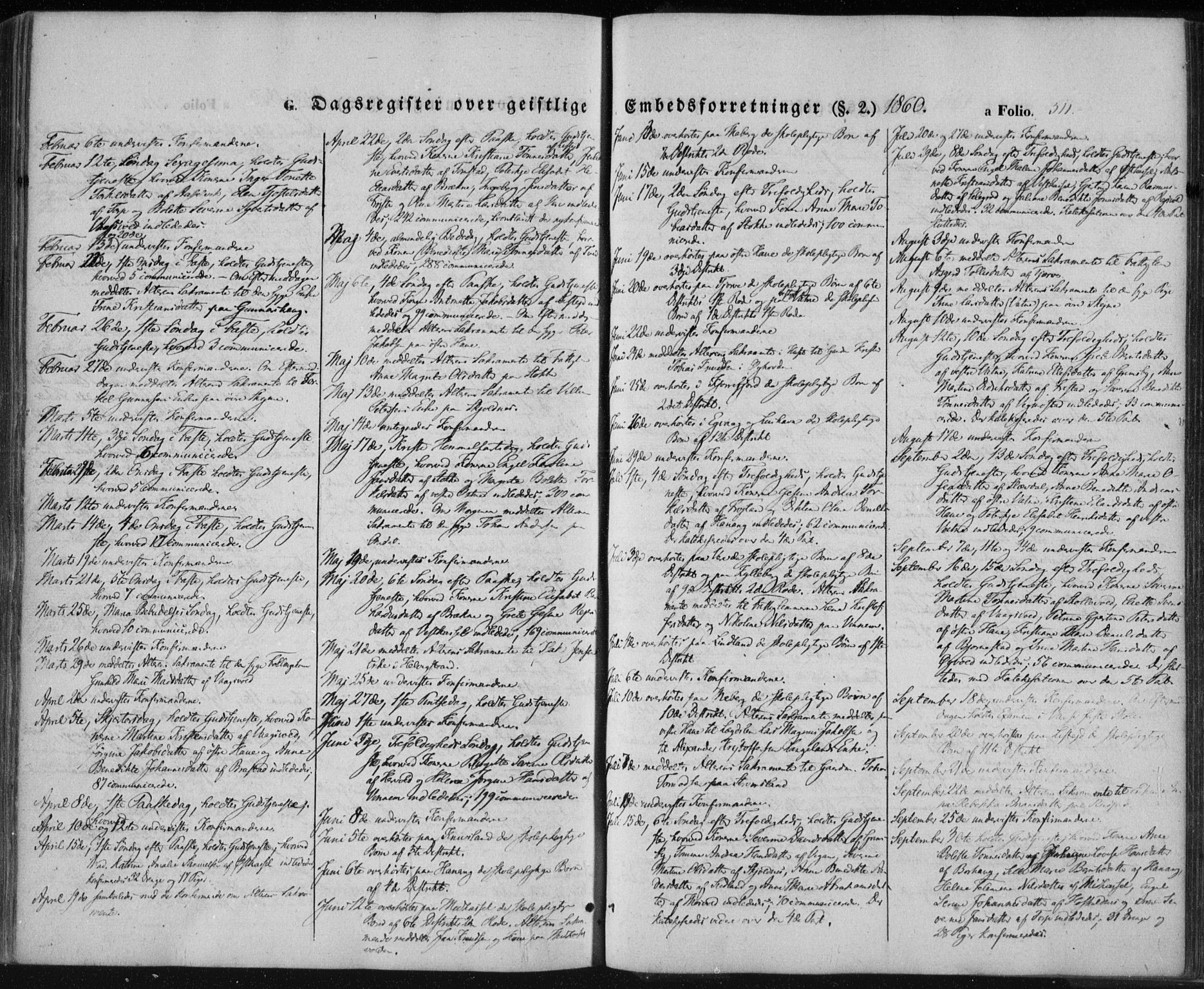 Lista sokneprestkontor, SAK/1111-0027/F/Fa/L0010: Parish register (official) no. A 10, 1846-1861, p. 511