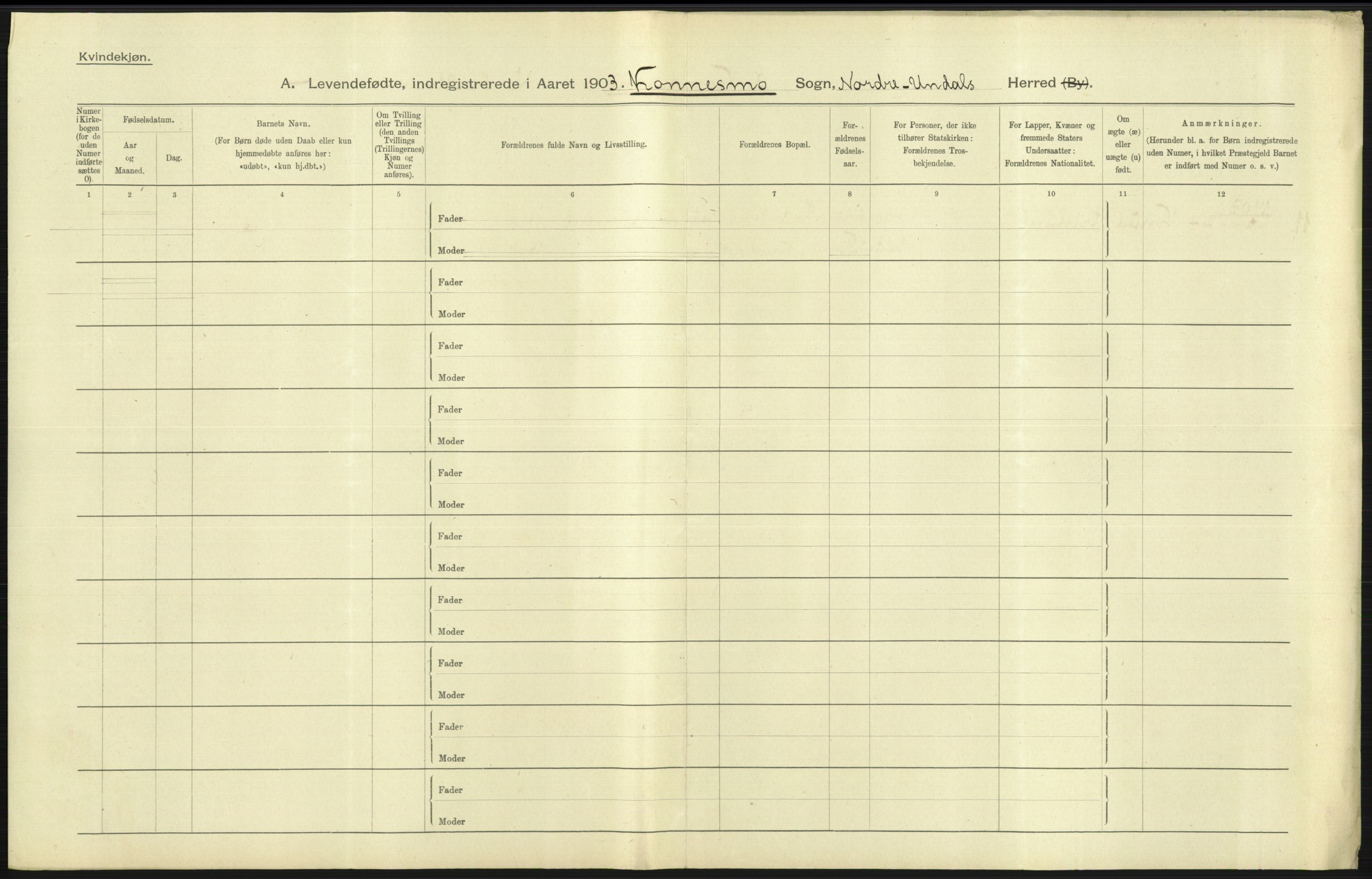 Statistisk sentralbyrå, Sosiodemografiske emner, Befolkning, AV/RA-S-2228/D/Df/Dfa/Dfaa/L0011: Lister og Mandal amt: Fødte, gifte, døde, 1903, p. 113