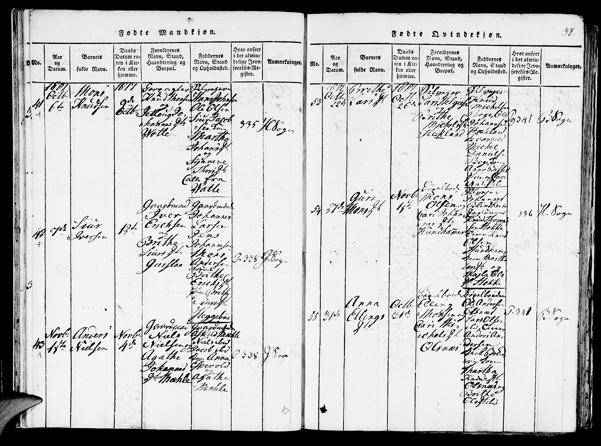 Haus sokneprestembete, AV/SAB-A-75601/H/Haa: Parish register (official) no. A 12, 1816-1821, p. 38