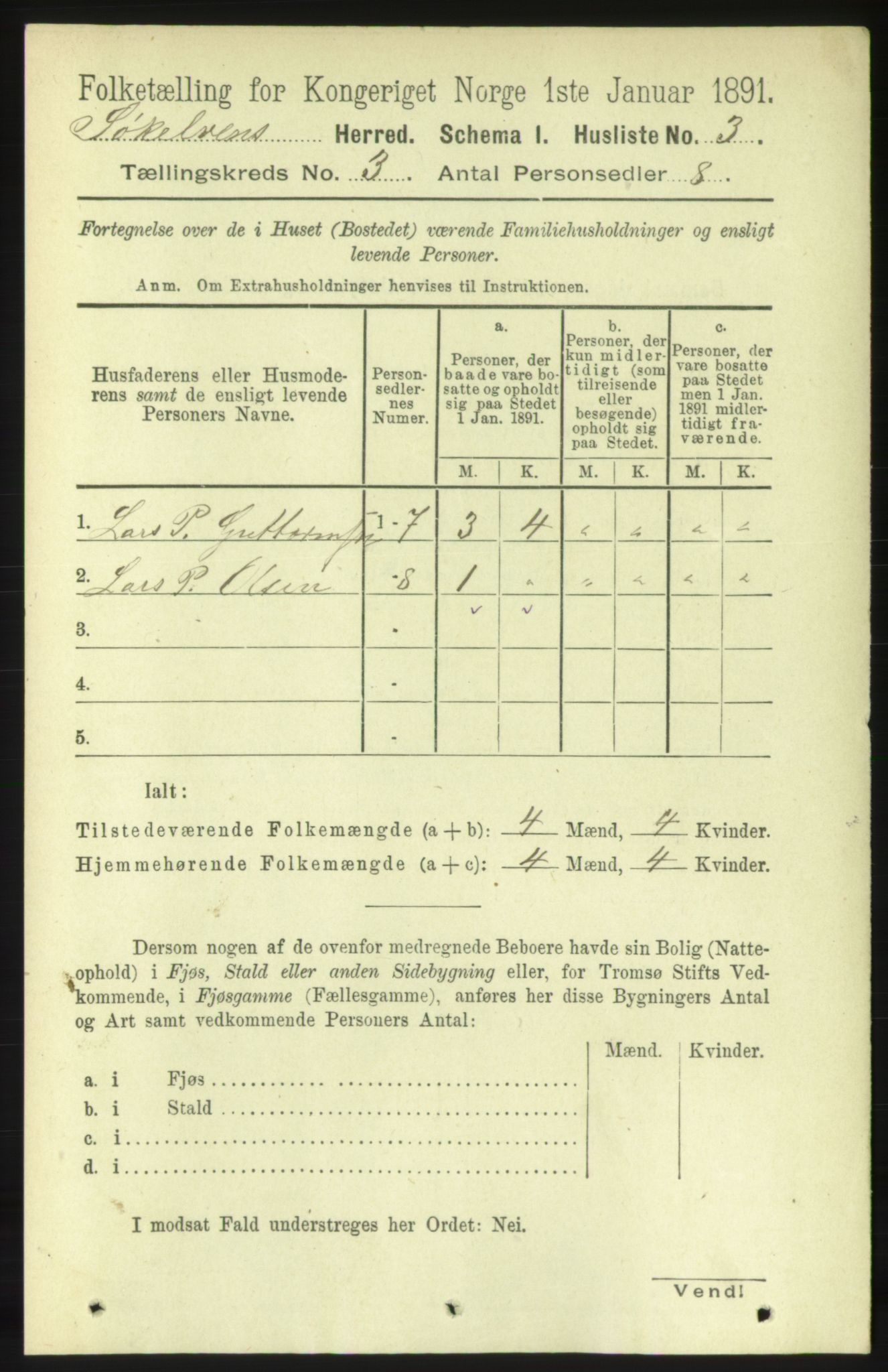 RA, 1891 census for 1528 Sykkylven, 1891, p. 1597