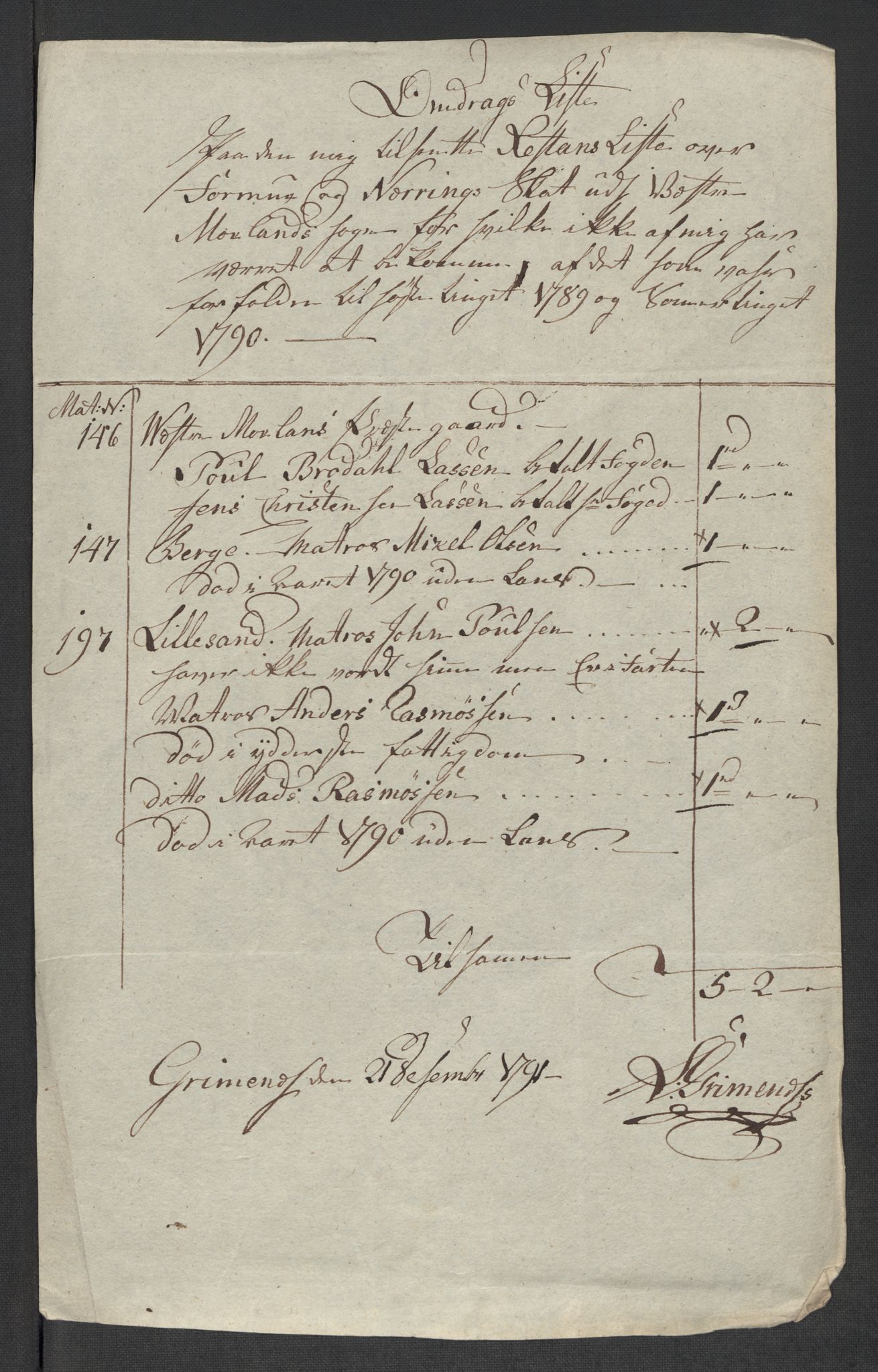 Rentekammeret inntil 1814, Reviderte regnskaper, Mindre regnskaper, AV/RA-EA-4068/Rf/Rfe/L0027: Nedenes fogderi, Nedre Romerike fogderi, 1789, p. 109