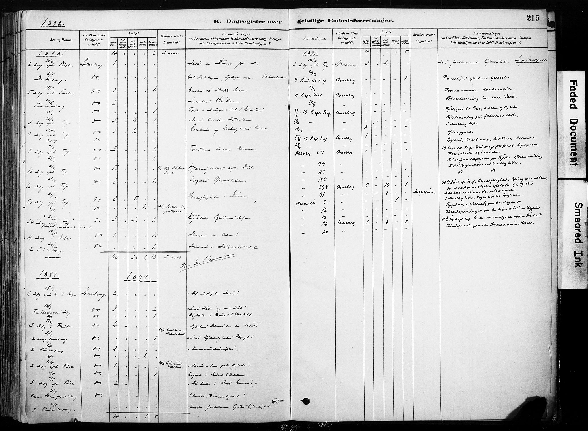 Hof prestekontor, AV/SAH-PREST-038/H/Ha/Haa/L0011: Parish register (official) no. 11, 1879-1911, p. 215