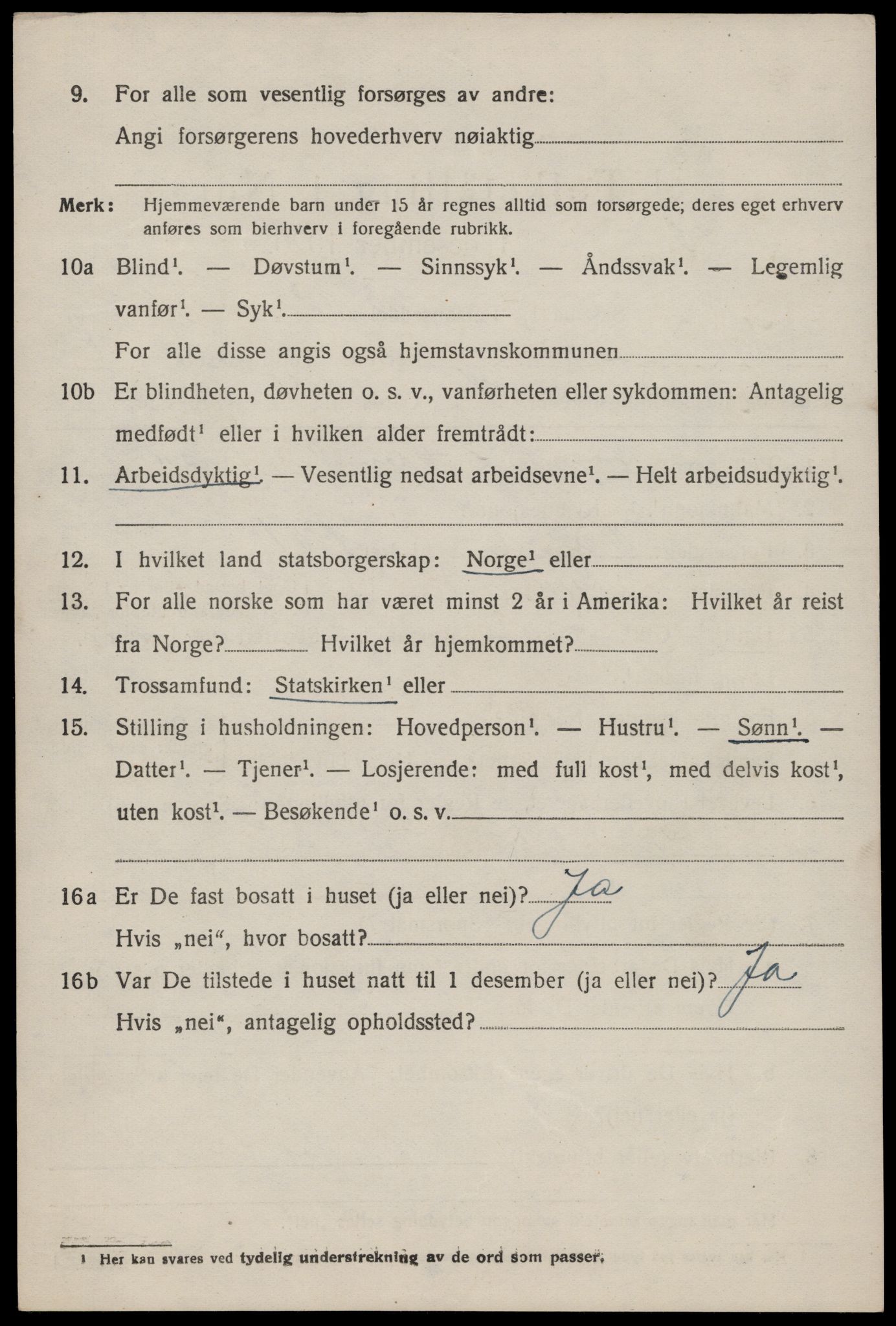 SAST, 1920 census for Hjelmeland, 1920, p. 1076