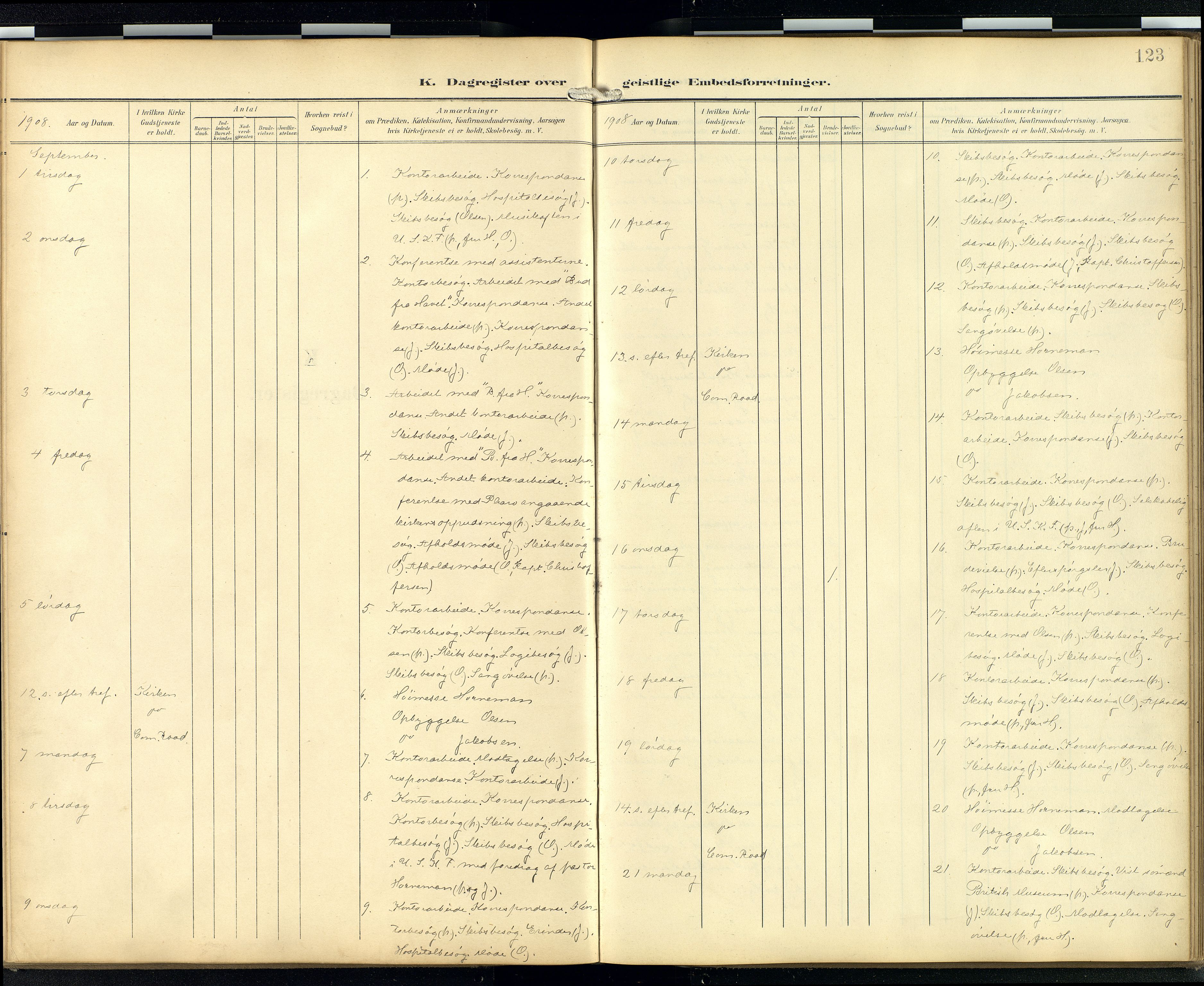  Den norske sjømannsmisjon i utlandet/London m/bistasjoner, SAB/SAB/PA-0103/H/Ha/L0003: Parish register (official) no. A 3, 1903-1934, p. 122b-123a