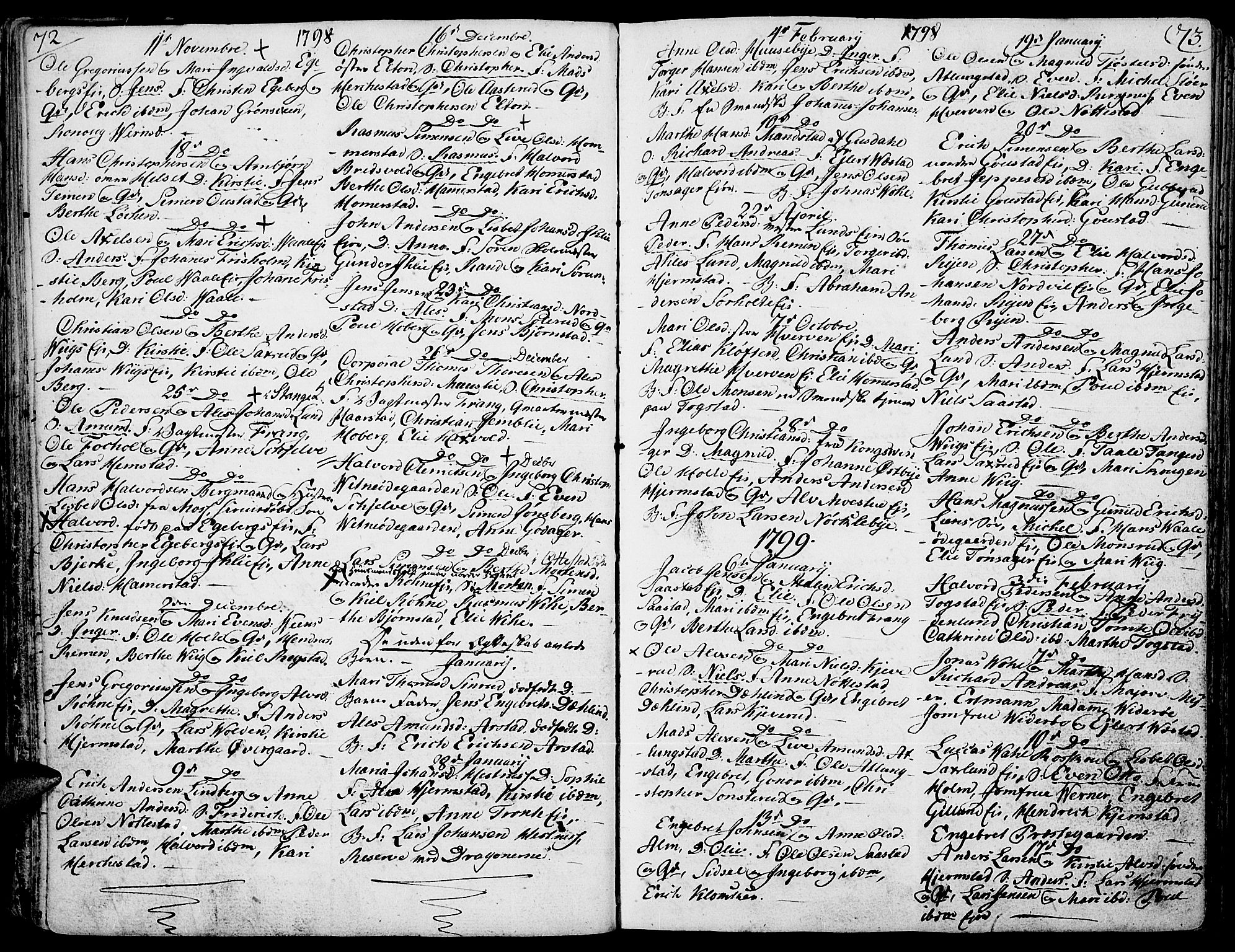 Stange prestekontor, AV/SAH-PREST-002/K/L0007: Parish register (official) no. 7, 1788-1813, p. 72-73