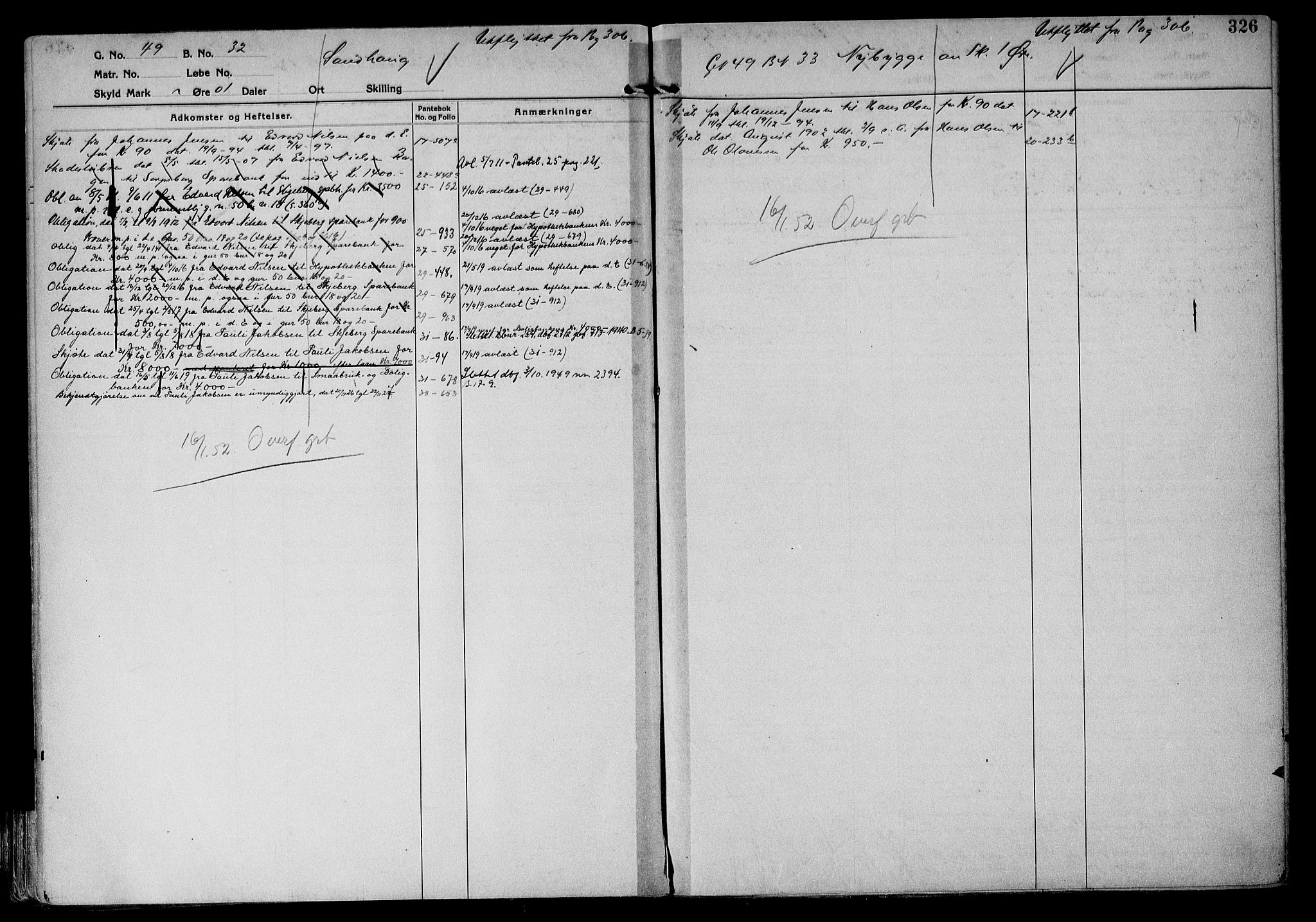Tune sorenskriveri, AV/SAO-A-10470/G/Ga/Gab/Gabf/L0001: Mortgage register no. VI 1, 1782-1953, p. 326